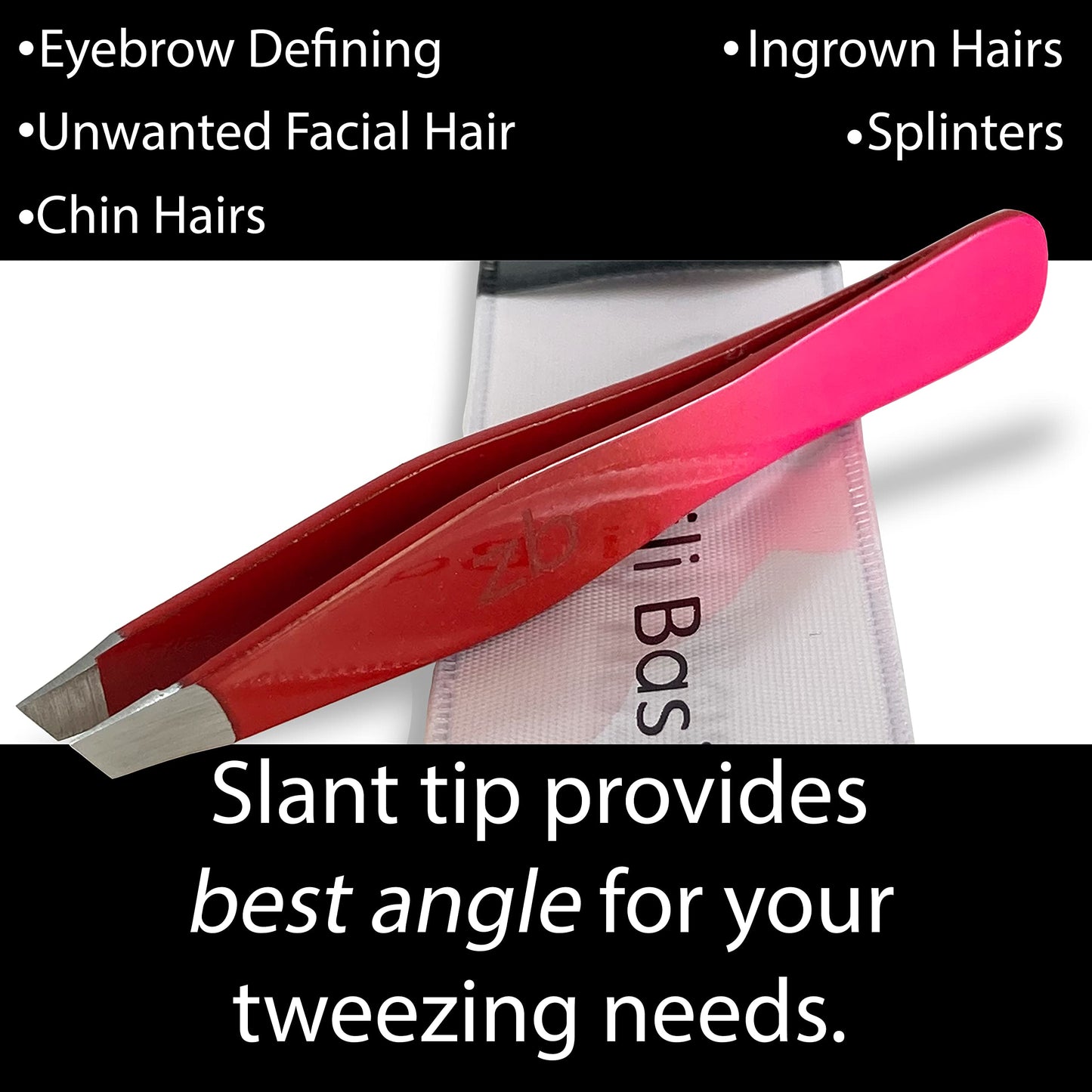 Zizzili Basics Tweezers - Limited Edition Red Delight Slant Tip - Best Tweezer for Eyebrow, Facial Hair Removal and your Precision Needs Beauty and Personal Care Zizzili Basics