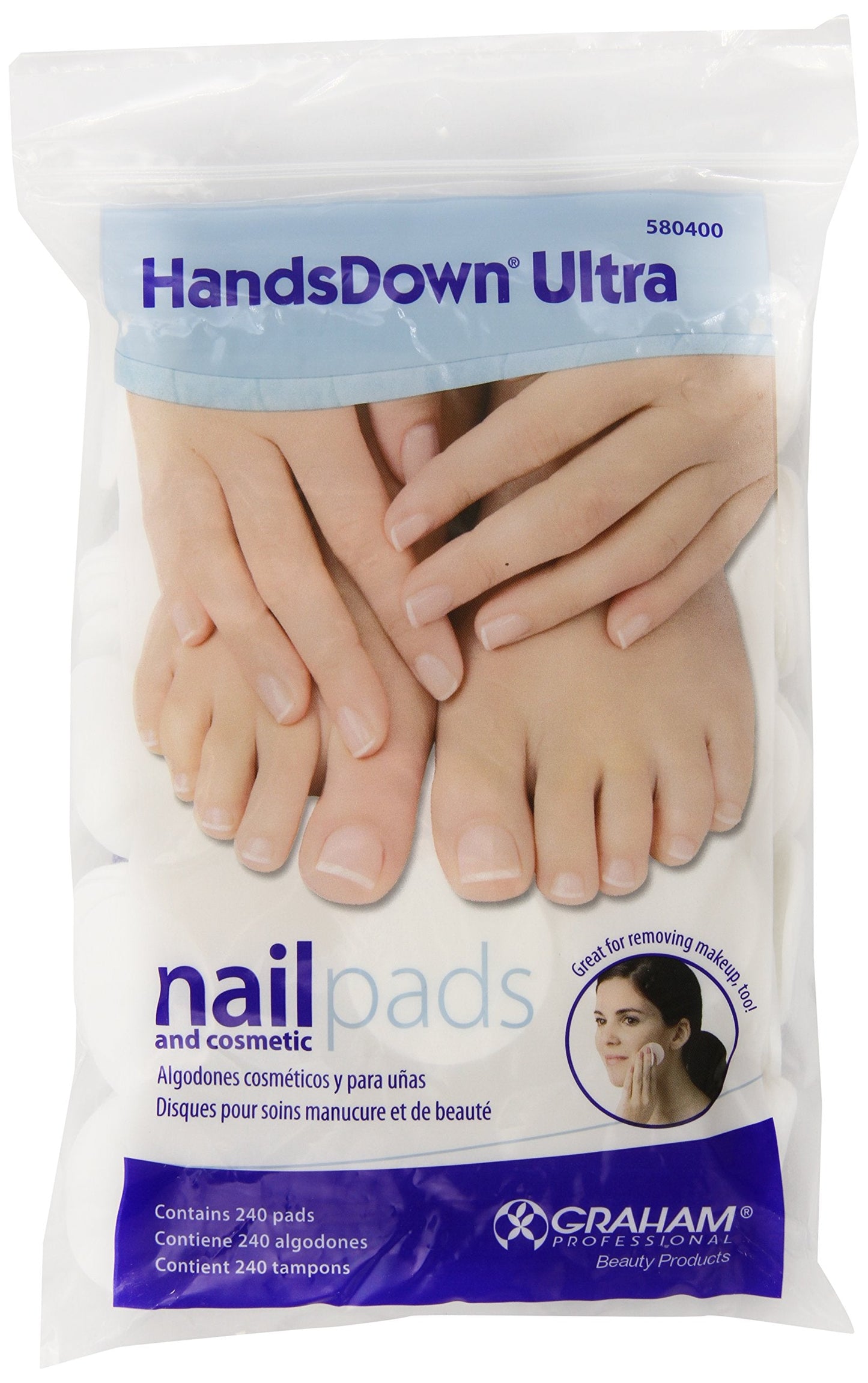 Graham Hands Down Ultra Nail and Cosmetic Pads, White, 240 Count Beauty & Personal Care Graham Medical