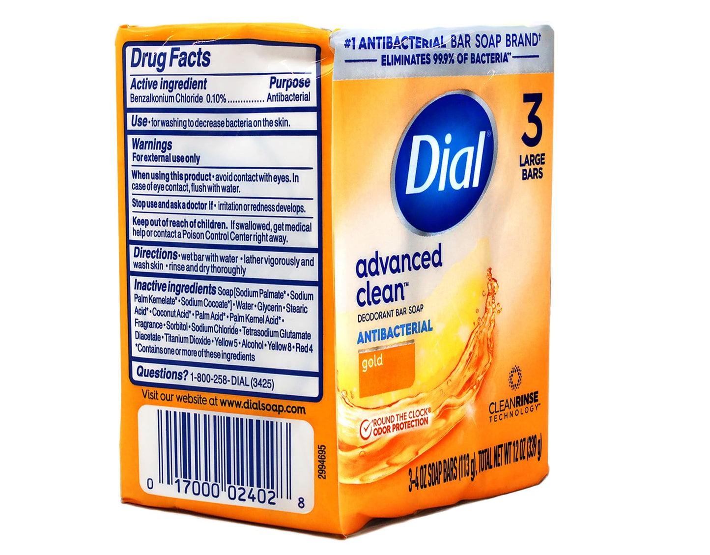 Dial Antibacterial Deodorant Bar Soap, Gold, Moisture Balance - 4 Ounce, 3 Bars (2 Pack) Beauty & Personal Care Dial