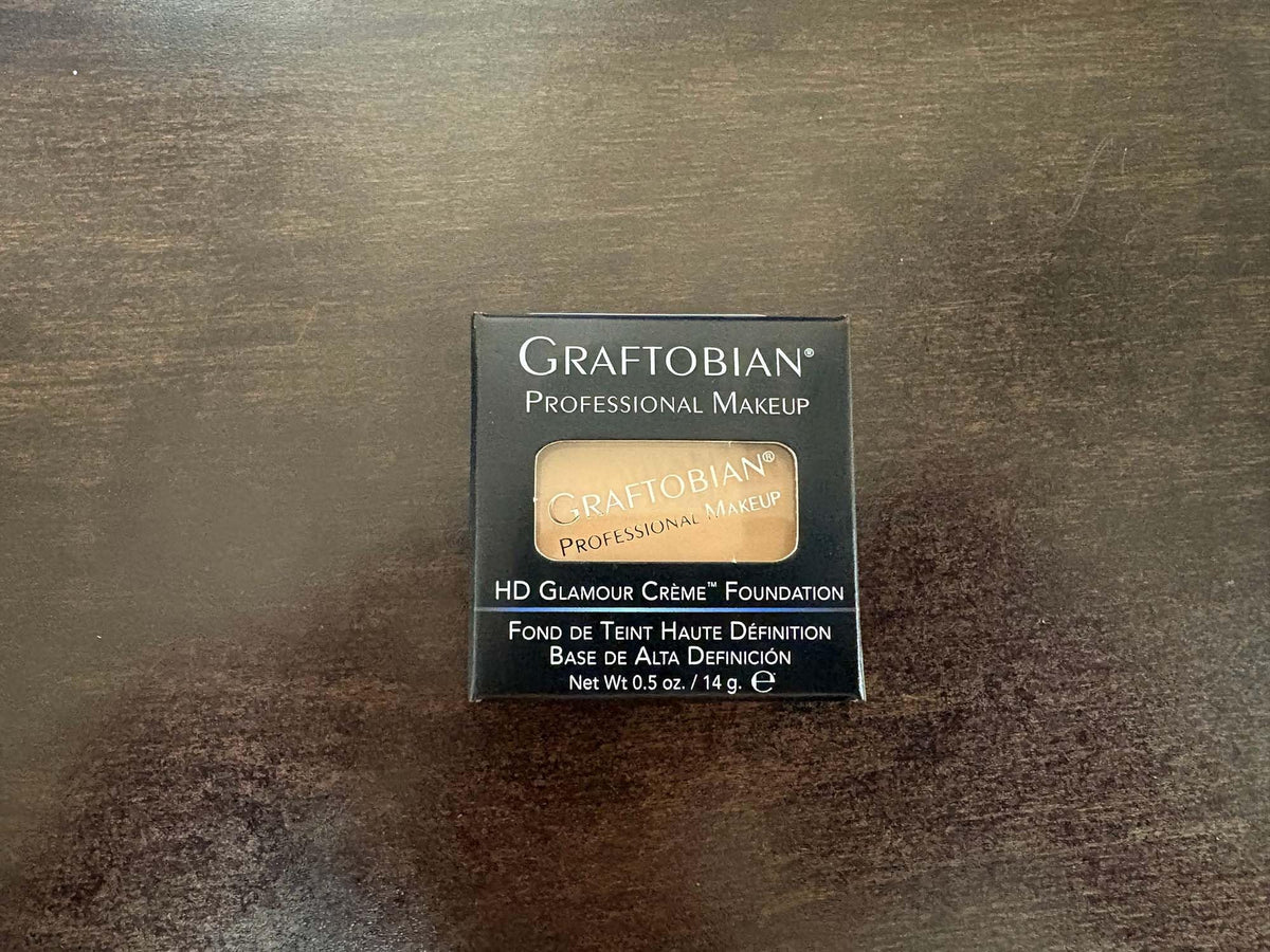Graftobian HD Glamour Crème Foundation 1/2oz, Weightless Full Coverage Makeup, 65 Inclusive Shades, For All Skin Types, Natural or Full-Glam Looks,
