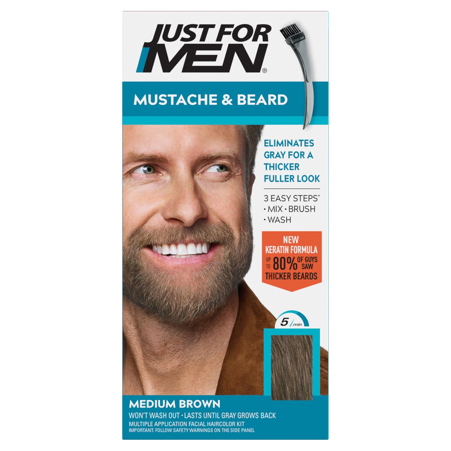 JUST FOR MEN Color Gel Mustache & Beard M-35 Medium Brown 1 ea Beauty & Personal Care Just for Men