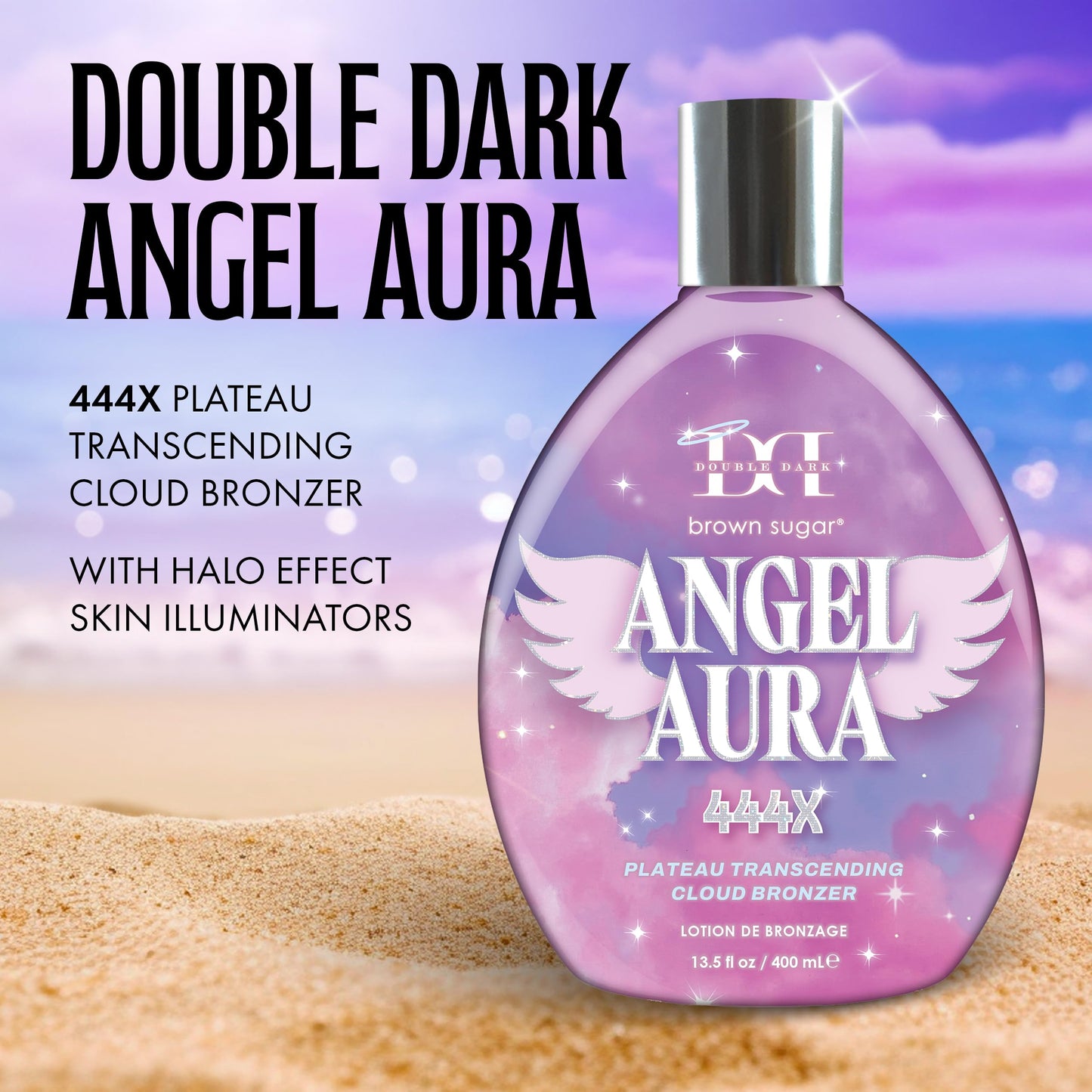 Brown Sugar Angel Aura Tanning Lotion, 444X Plateau-Transcending Cloud Bronzer with Halo Effect Skin Illuminators, 13.5 Fl Oz Beauty & Personal Care Brown Sugar