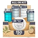 Terra Pure White Tea & Coconut Toiletries Set | 1-Shoppe Amenities Kit | 1oz Shampoo & Conditioner, Body Wash, Lotion, 1.25oz Bar Soap | Travel Size | Beauty & Personal Care Terra Pure