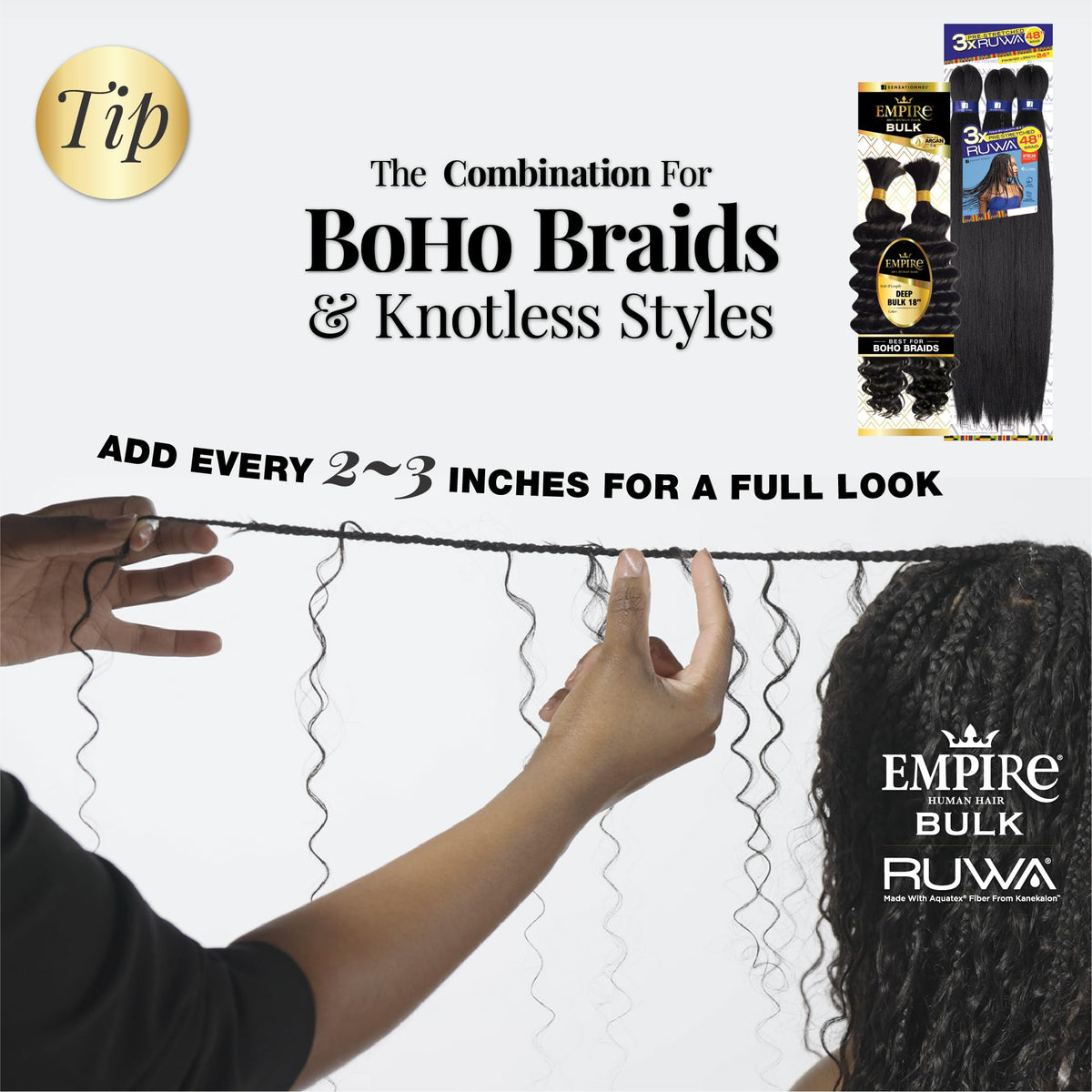 Sensationnel Empire Bulk Braiding-Deep,1 pack 18 inch, BG BURGANDY