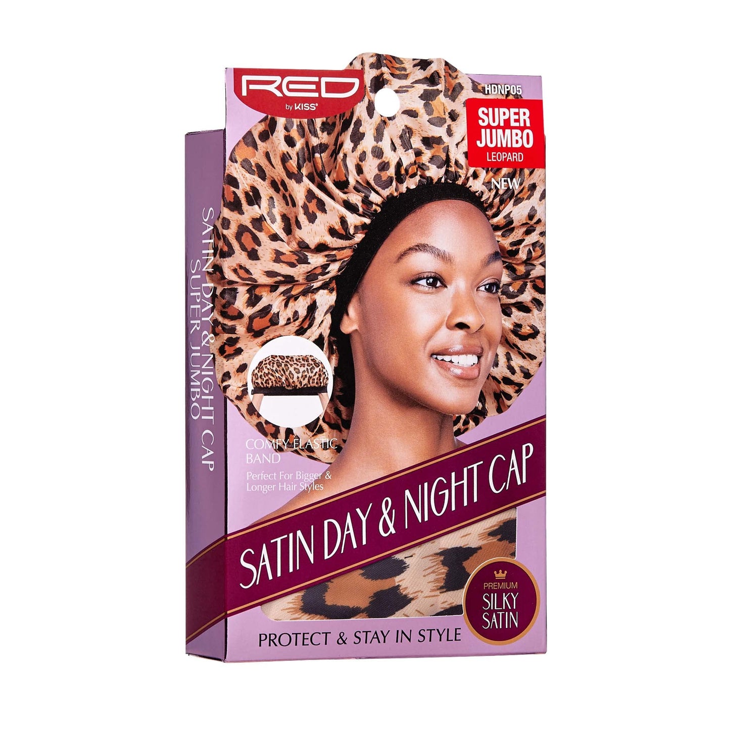 Red by Kiss Premium Quality Silky Satin Day & Night Cap Leopard Beauty and Personal Care Red by Kiss
