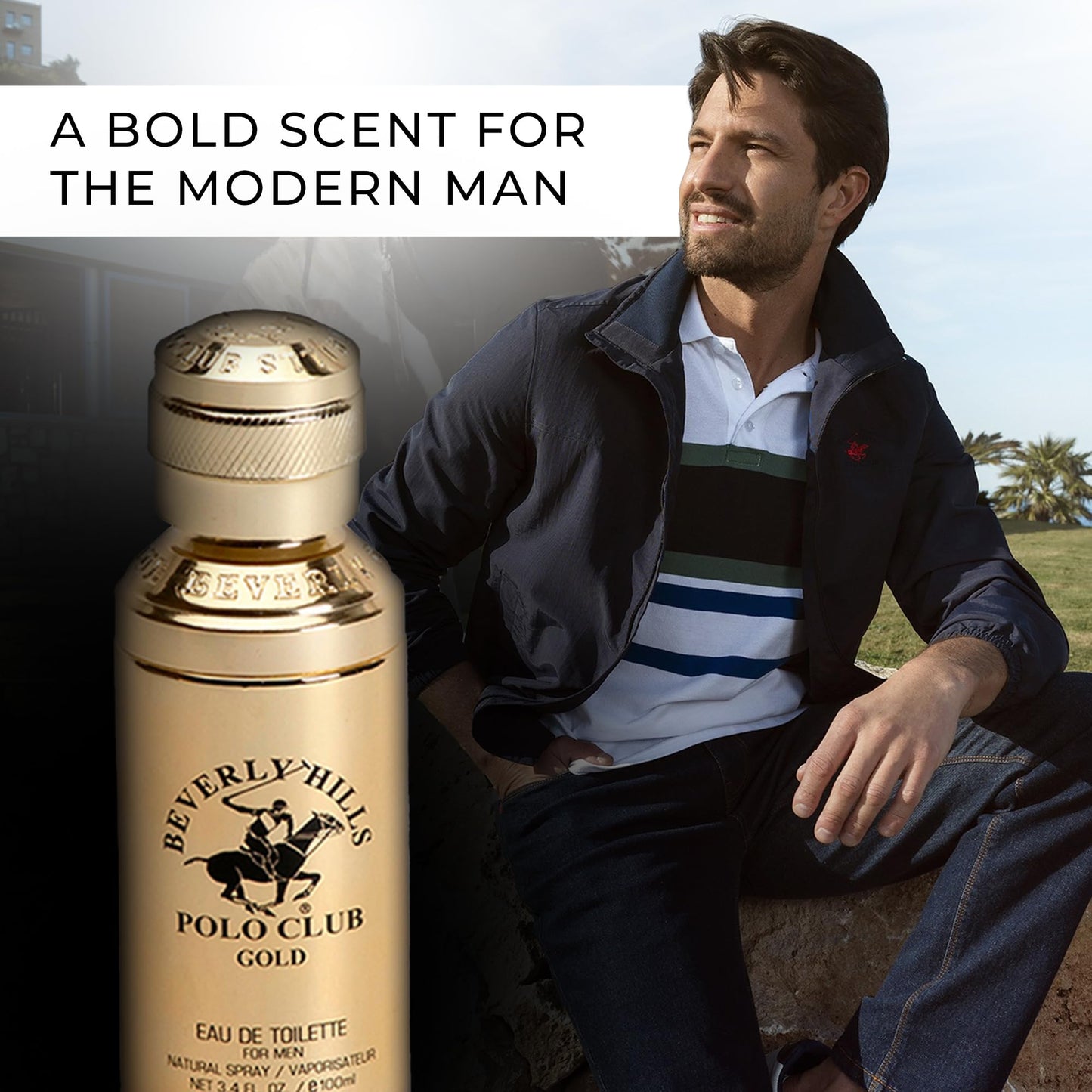 Beverly Hills Polo Club GOLD - Cologne for Men with Notes of Sandalwood, Leather & Patchouli - Classic & Sexy Fragrance Scent Beauty & Personal Care Beverly Hills Polo Club