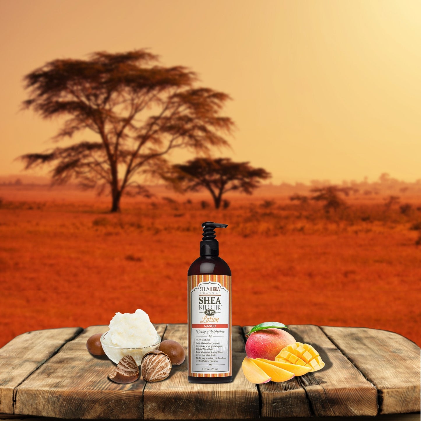 Shea Terra Organics Nilotik’ Shea Butter Ultra-Rich Lotion - Mango | Natural Daily Moisturizer High in Vitamins, Minerals & Fatty Acids Beauty & Personal Care Shea Terra Organics