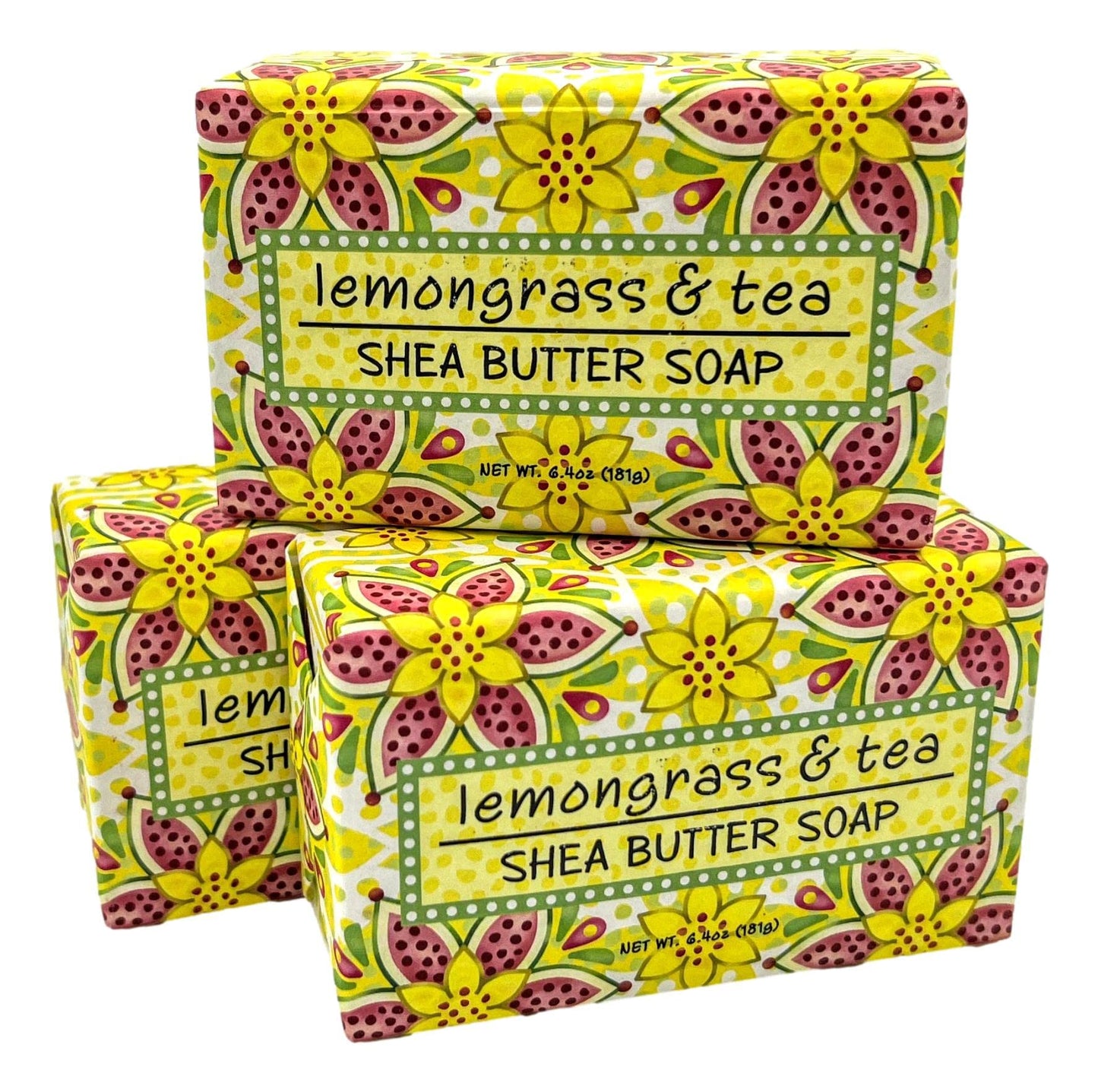 Greenwich Bay Trading Co, Lemongrass and Tea Shea Butter Soap, Set of 3 Bars, 6.4 Ounces Each Beauty & Personal Care Greenwich Bay Trading Company