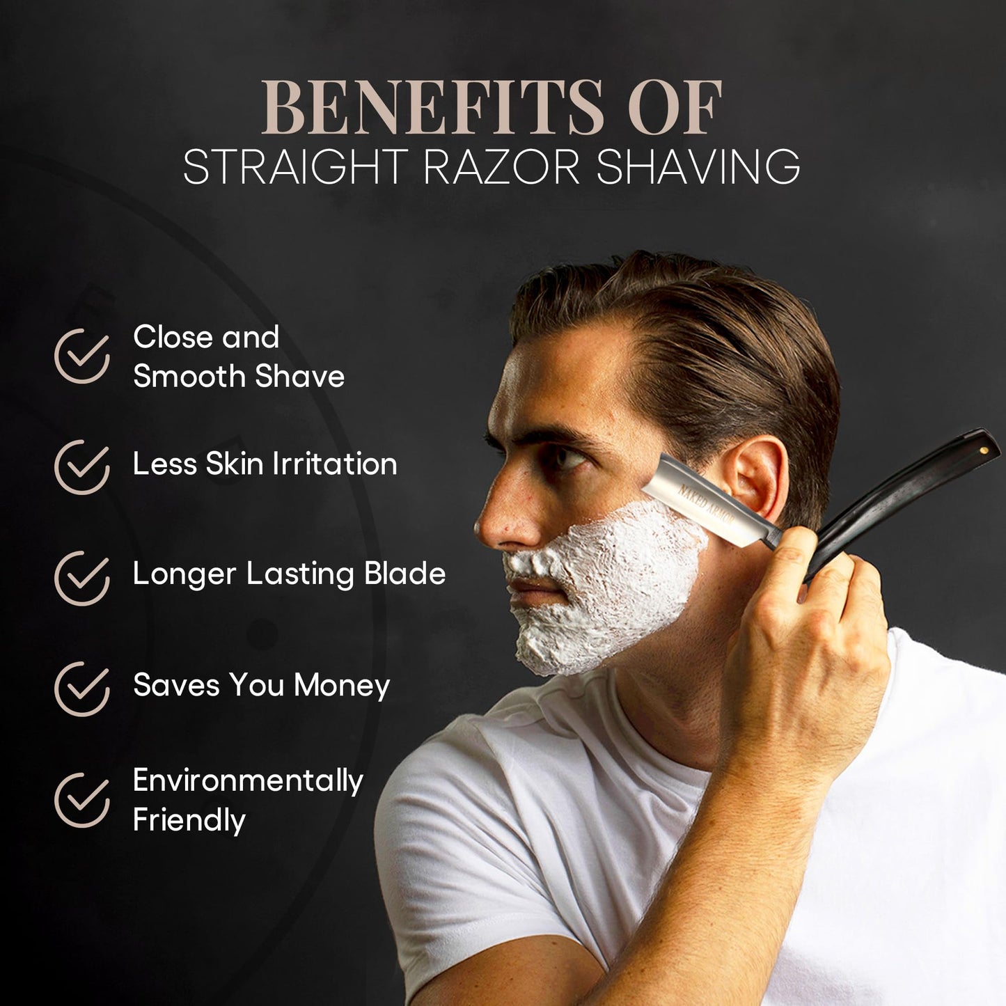 Naked Armor Dodinel Straight Razor - Shave Ready 7/8" French Nose Japanese Stainless Steel Straight Razors for Men with Ebony Wood Scale, Case Beauty and Personal Care Naked Armor