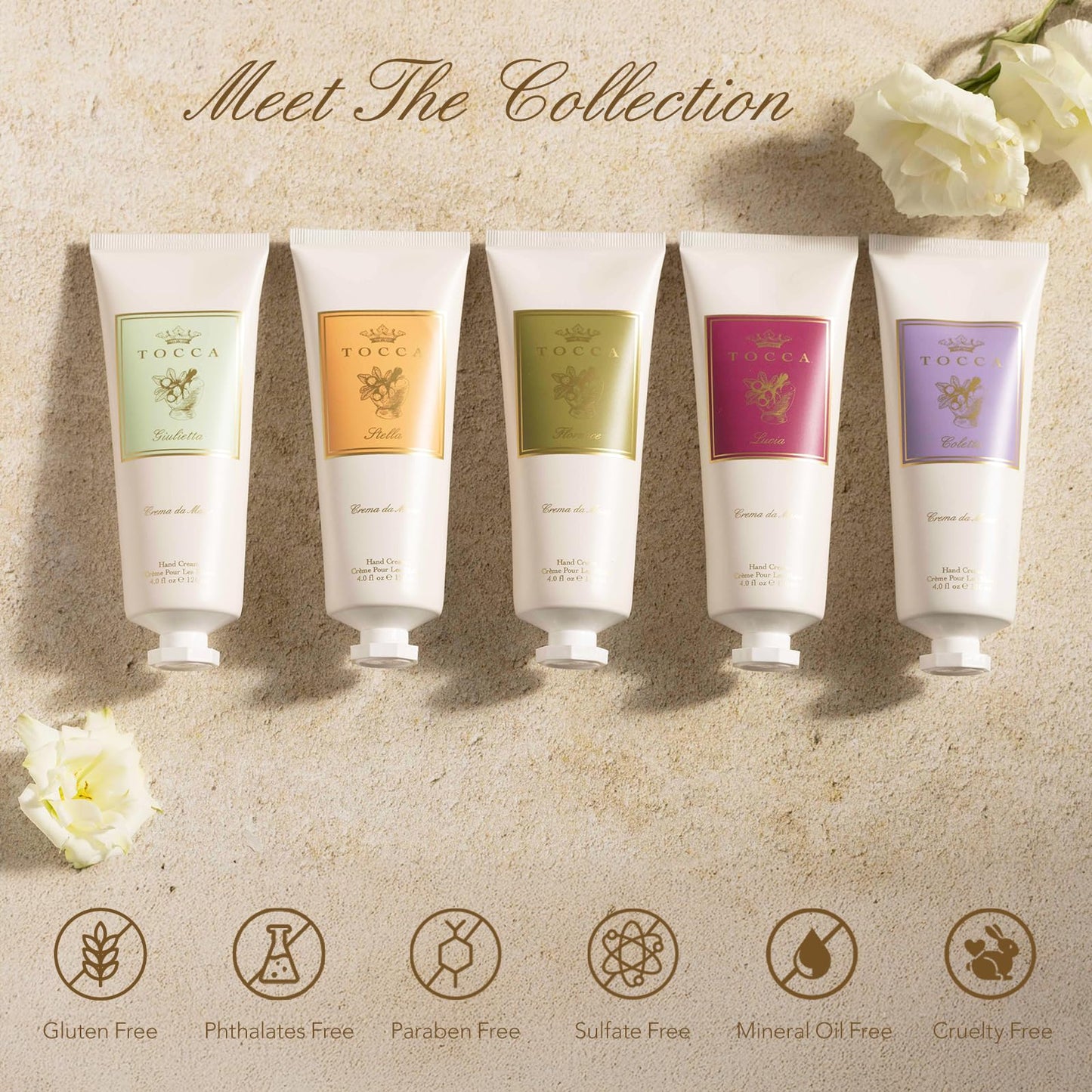 Tocca Crema de Mano Luxe, Florence Hand Cream, 4 oz - Bergamot, Pear, Gardenia - Moisturizing, Quick Absorbing Beauty & Personal Care Tocca