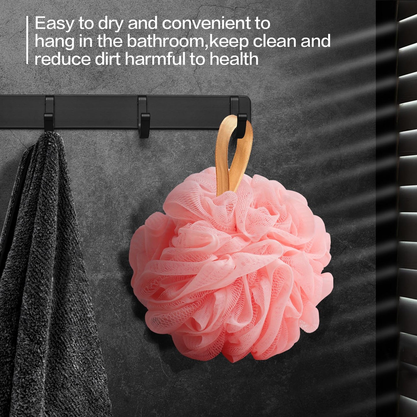 Fishent Loofah Bath Sponge Shower Loofahs, Pack of 4 Pink Soft Loofa Exfoliating Body Scrubber Mesh Shower Puff Pouf Ball Luffa for Women(50g/pcs) Beauty and Personal Care Fishent