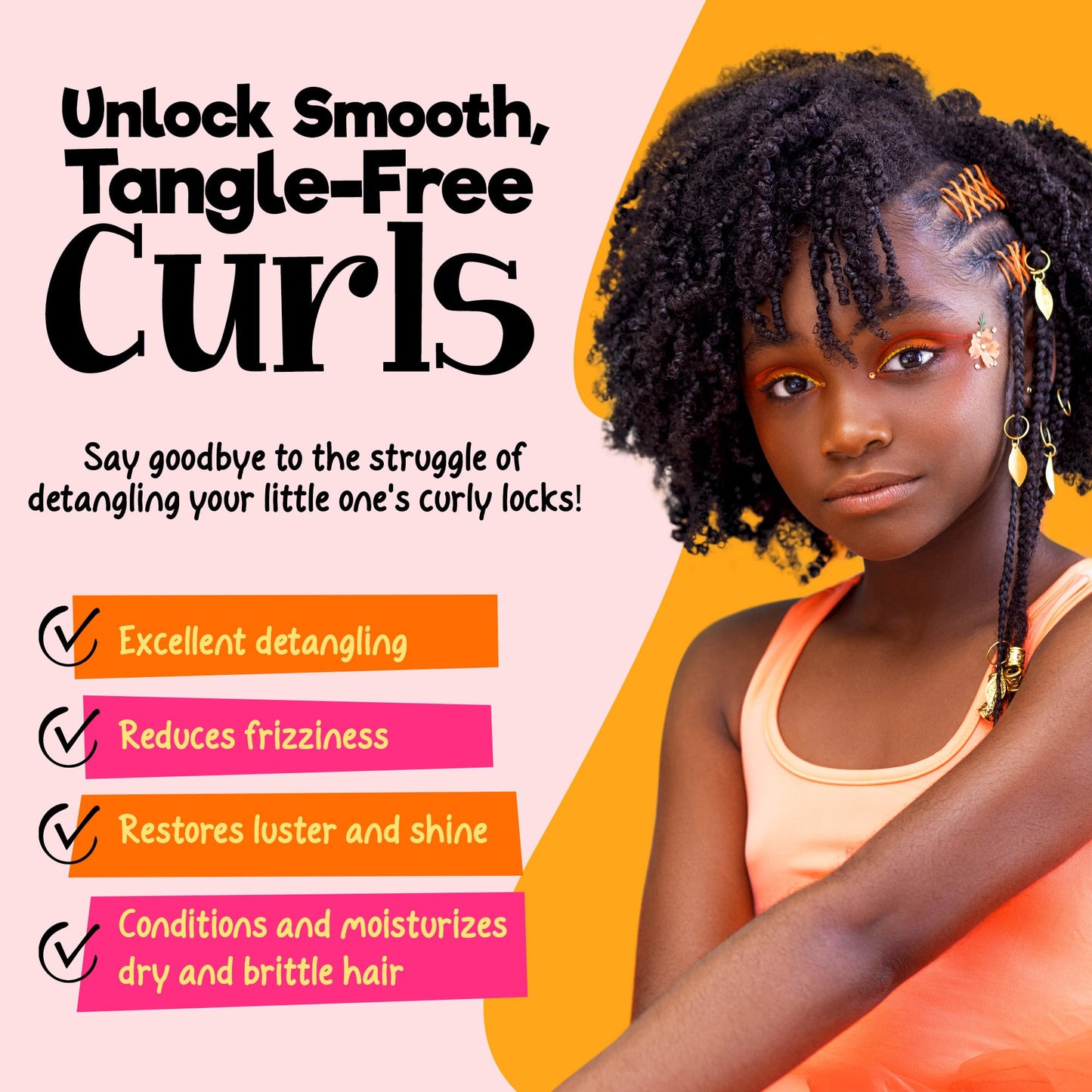 CurlyKids Textured Hair Care Set with Hair Detangler Spray, Kids Shampoo, Conditioner & Creme for Curly, Frizzy, & Wavy Hair | Sulfate & Paraben-Free Beauty & Personal Care CurlyKids