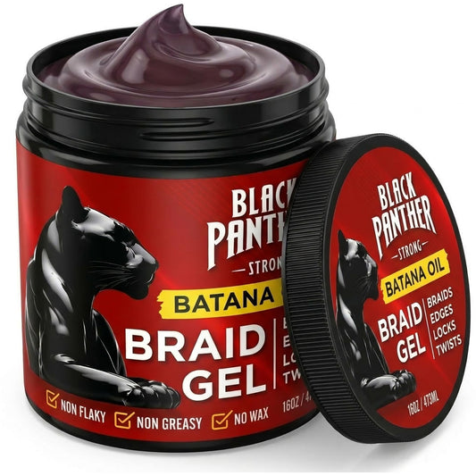 Black Panther Batana Oil Braid Gel | 2-in-1 Non Flaky, Non Greasy, No Wax No Sulfates No Parabens, Perfect for Braids, Edges, Locks, & Twists | 16 oz Beauty & Personal Care BLACK PANTHER STRONG DIAMOND EDGES