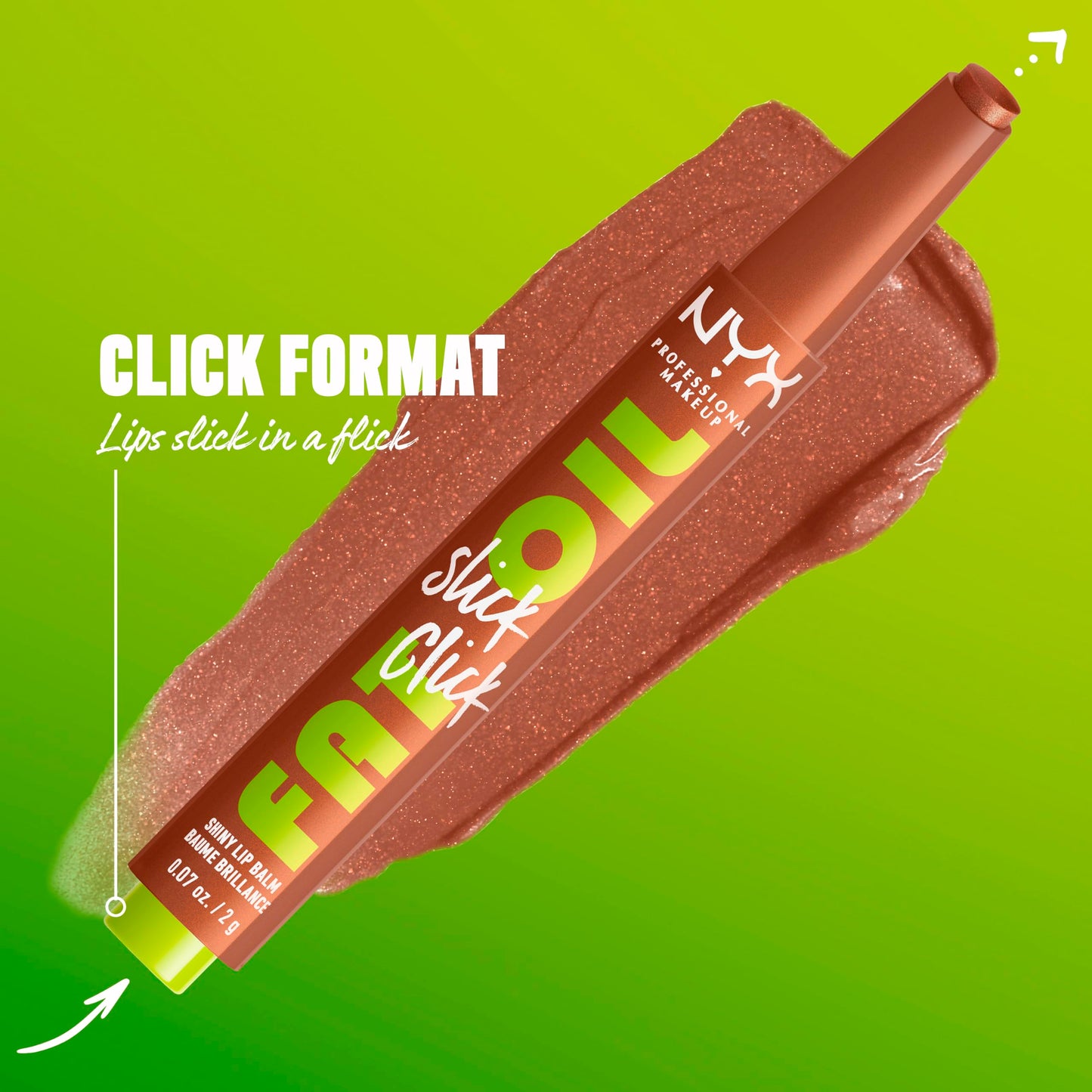 NYX PROFESSIONAL MAKEUP Fat Oil Slick Click, Lightweight, Buildable Pigmented Vegan Lip Balm - Feedworthy (Bronze) Beauty and Personal Care NYX PROFESSIONAL MAKEUP