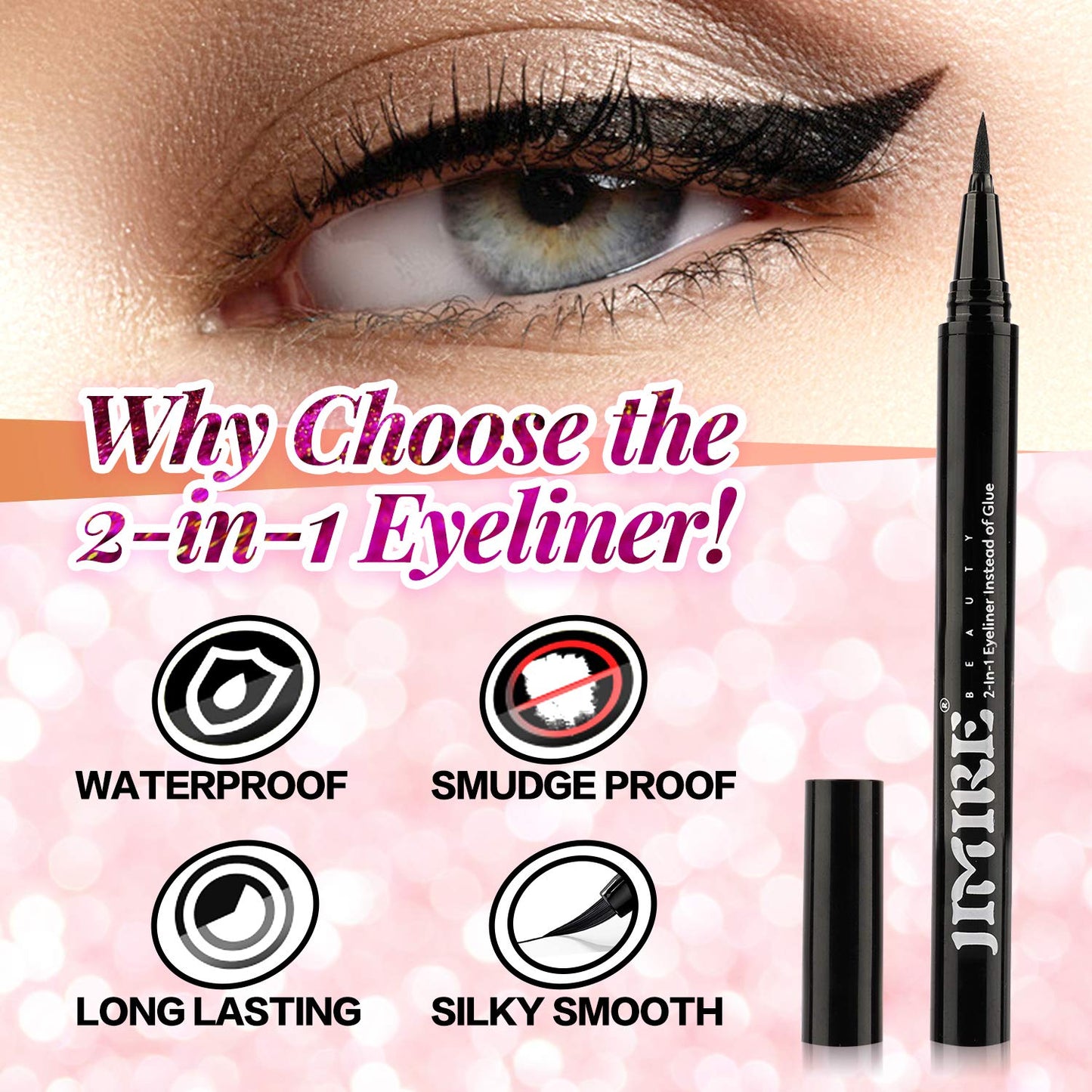 JIMIRE Eyelash Glue Clear | Secure Hold for False Eyelashes | Latex-Free Eyelash Adhesive with Chamomile Suitable for Sensitive Eyes Beauty & Personal Care JIMIRE