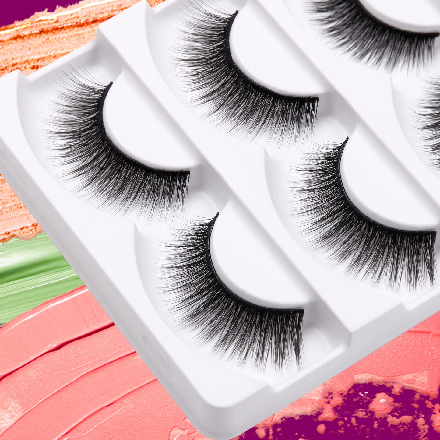 Eliace False Eyelashes Natural look Cat Eye Lashes Wispy Strips,15 Pairs, 3D Mink Lashes Volume Fluffy,Fake Eyelashes Thin Soft Band Comfortable Cross Beauty & Personal Care Eliace