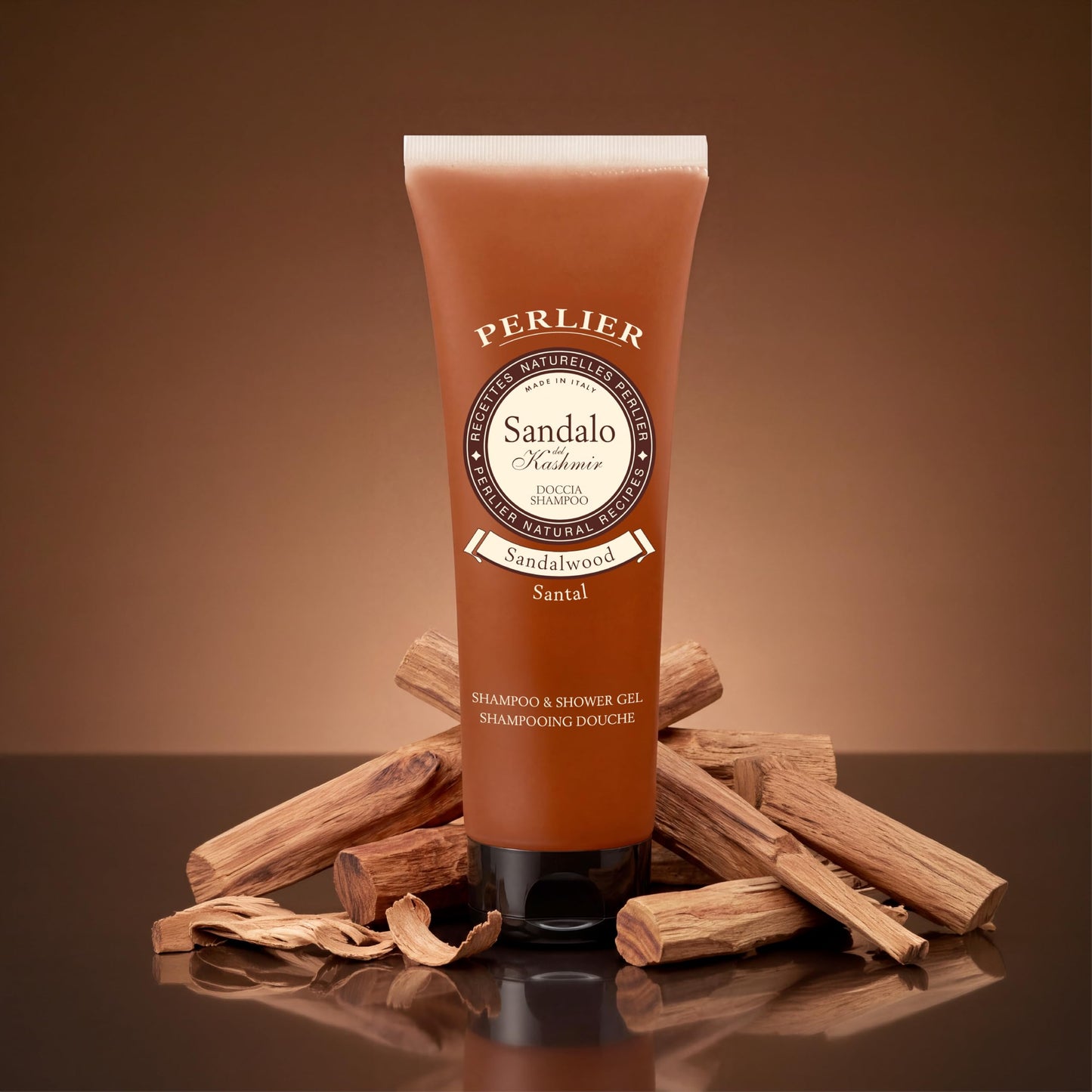 Perlier: "Sandalo del Kashmir" Shampoo & Shower Gel, Sandalwood Scent 8.4 Fluid Ounces (250mL) Tube [ Italian Import ] Beauty & Personal Care Perlier