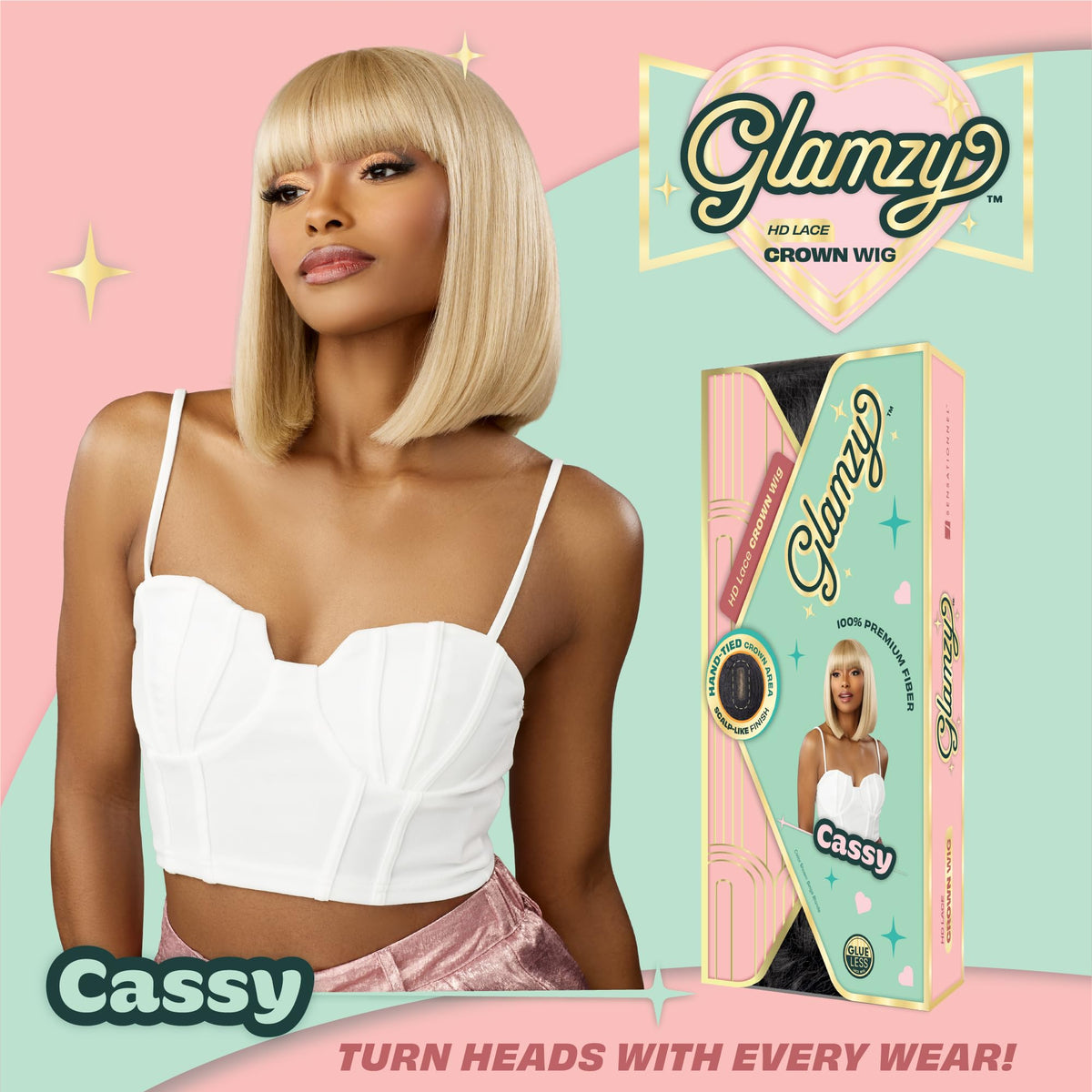 Sensationnel Glamzy Lace Crown Wig-Cassy, BEIGEBLONDE
