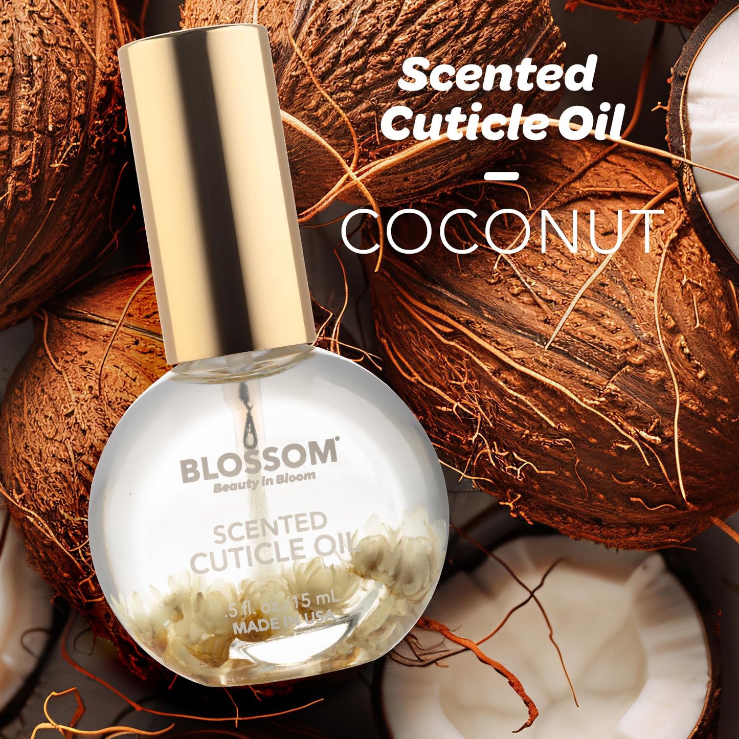 Blossom Cuticle Oil for Nails, Hydrating, Moisturizing, Scented Nail Oil Cuticle Care, Infused with Real Flowers, Made in USA, 0.5 fl. oz, Amazon Beauty & Personal Care Blossom