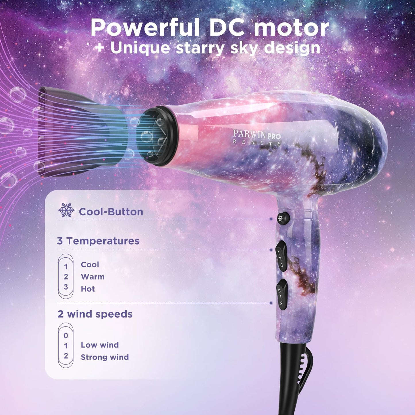 3 in 1 1875W Hair Dryer Straightening Curling Iron, PARWIN PRO BEAUTY Hair Styling Set, Ion Hair Dryer, Flat Iron Hair Straightener, Cone Curling Beauty & Personal Care PARWIN PRO BEAUTY