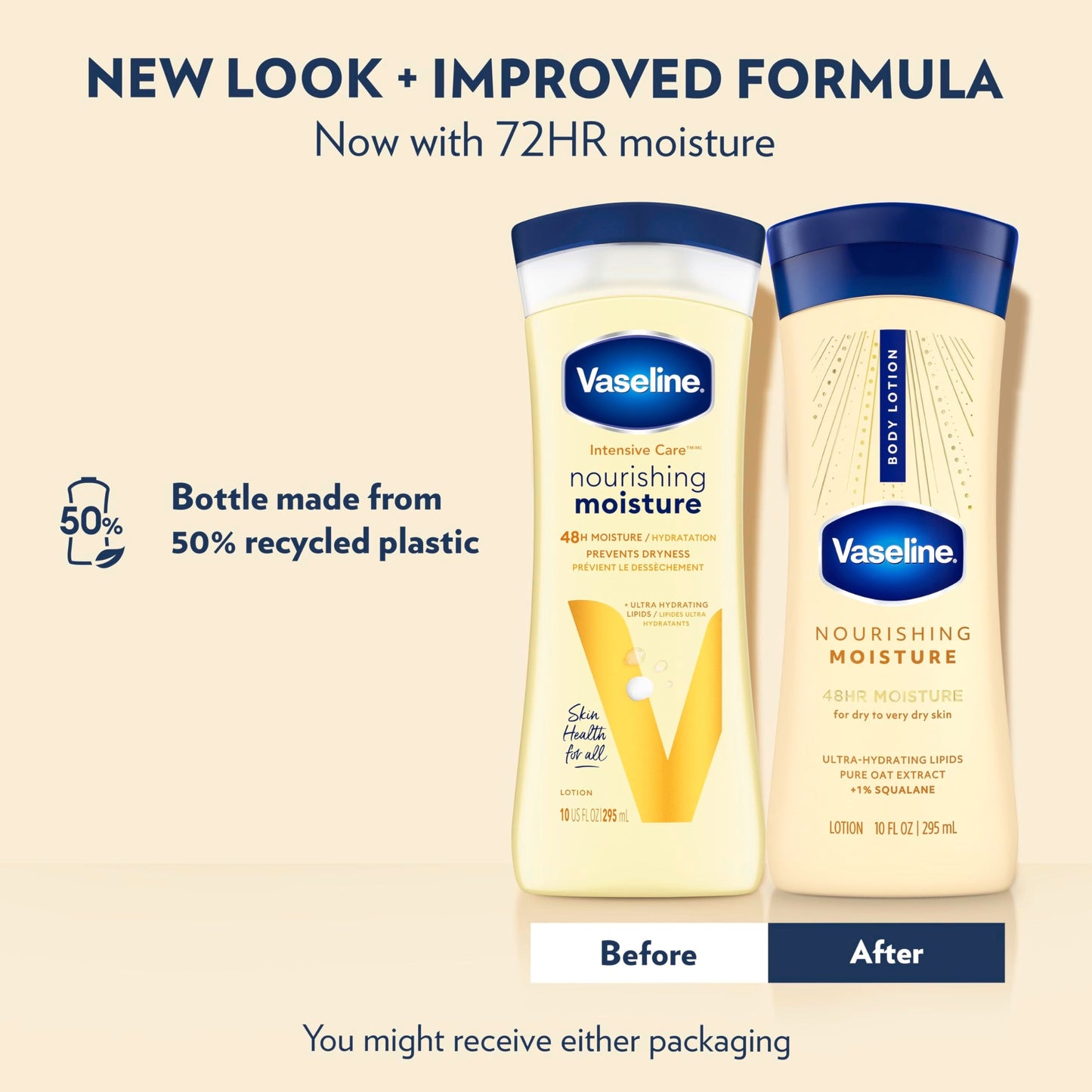 Vaseline Intensive Care Nourishing Moisture Body Lotion for Dry Skin, Lotion Made with Ultra-Hydrating Lipids + Pure Oat Extract for Nourished Beauty & Personal Care Vaseline