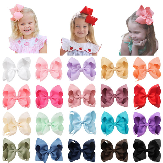 CÉLLOT 20PCS Big 6 Inch Hair Bows for Girls Grosgrain Ribbon Bow Toddler Back to School Hair Accessories with Alligator Clips for Toddlers Schoolgirls Beauty and Personal Care CÉLLOT Default Title