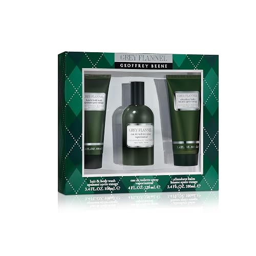 Geoffrey Beene Grey Flannel 3Pcset EDT SPR 4.0 M + 3.4 A/S + 3.4 S/Gel (Clean) Beauty & Personal Care Geoffrey Beene