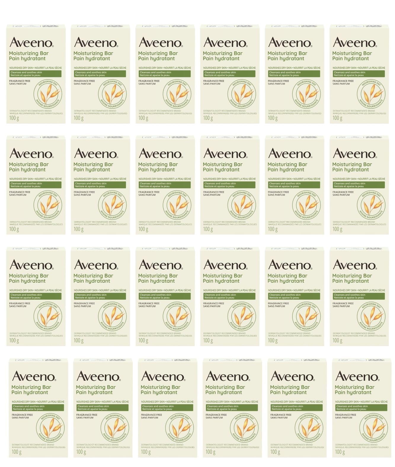 Johnson & Johnson 3623 Aveeno Moisturizing Bar, Fragrance Free, Pack of 24 Beauty & Personal Care Johnson & Johnson
