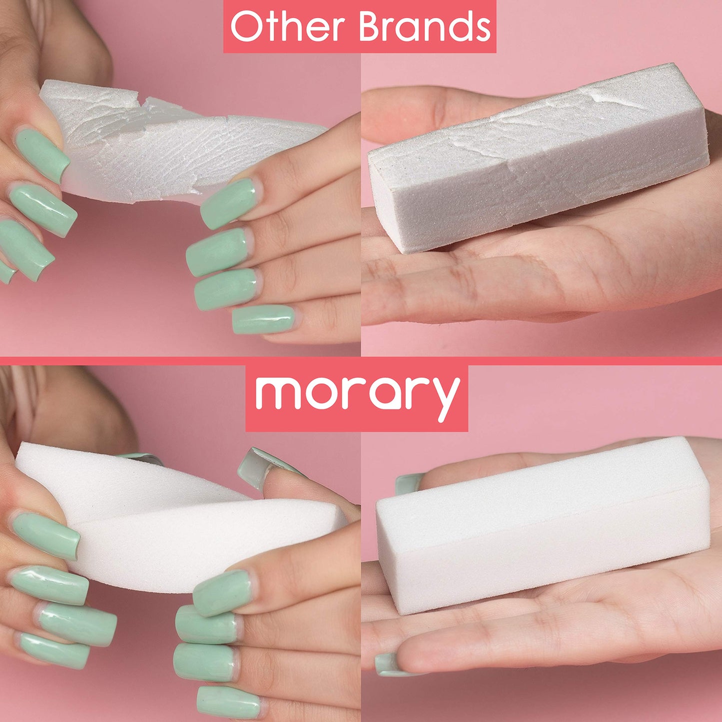 Morary 12-Pack, Nail Buffer Blocks for Natural and Acrylic Nails, 4 Sided, Medium Grit (White) Beauty & Personal Care Morary