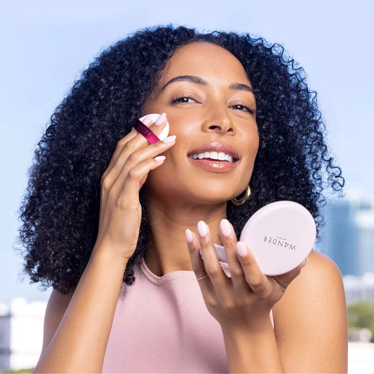 Wander Beauty Wanderlust Powder Foundation - Deep - Blurs and Evens Skin Tone - Perfects and Hydrates With Hyaluronic Acid, Aloe, Honeysuckle, &