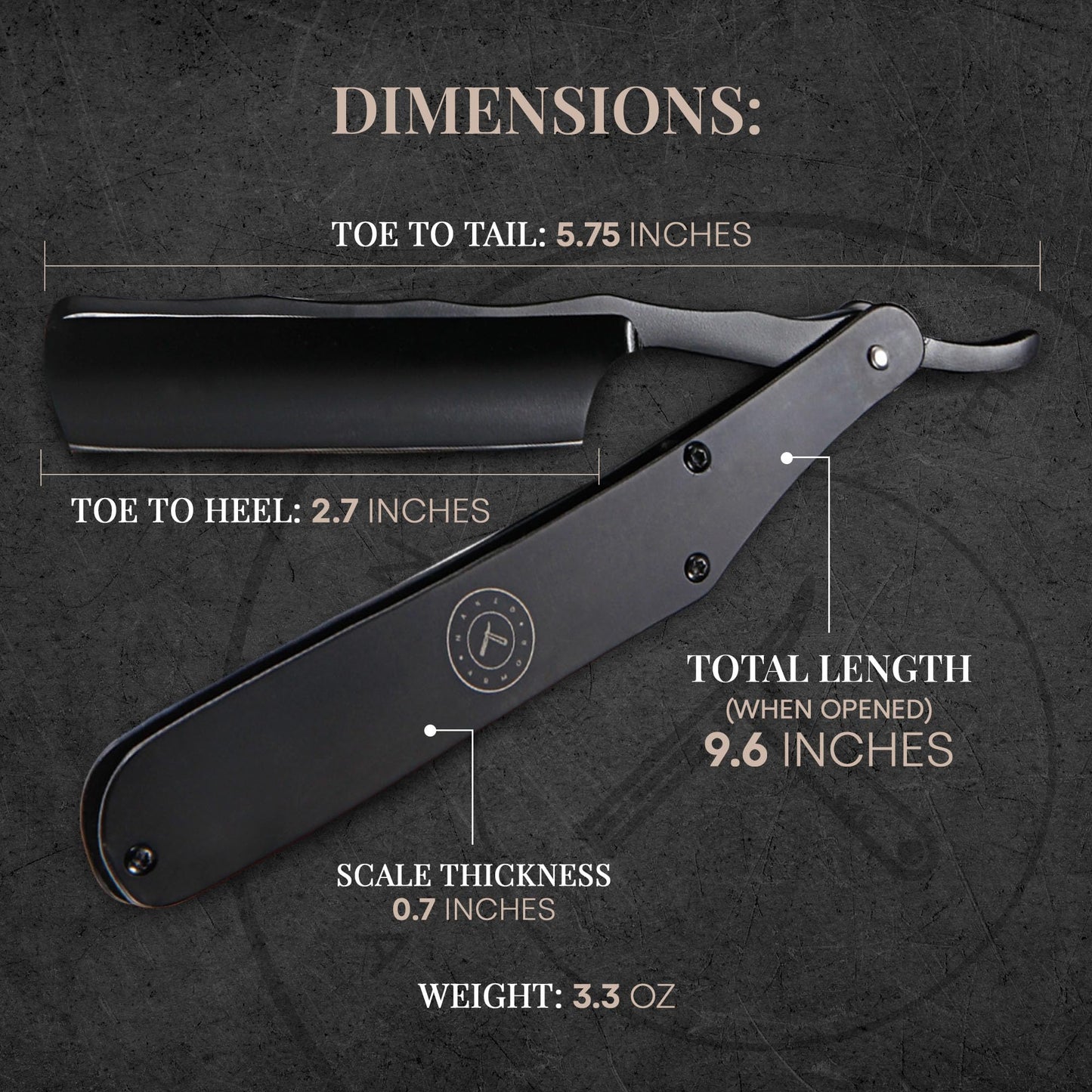 Naked Armor Lancelot Black Stainless Steel Straight Razor?Shave Ready Straight Edge Razor, Stainless Steel, Barber Approved Straight Razors Beauty and Personal Care Naked Armor