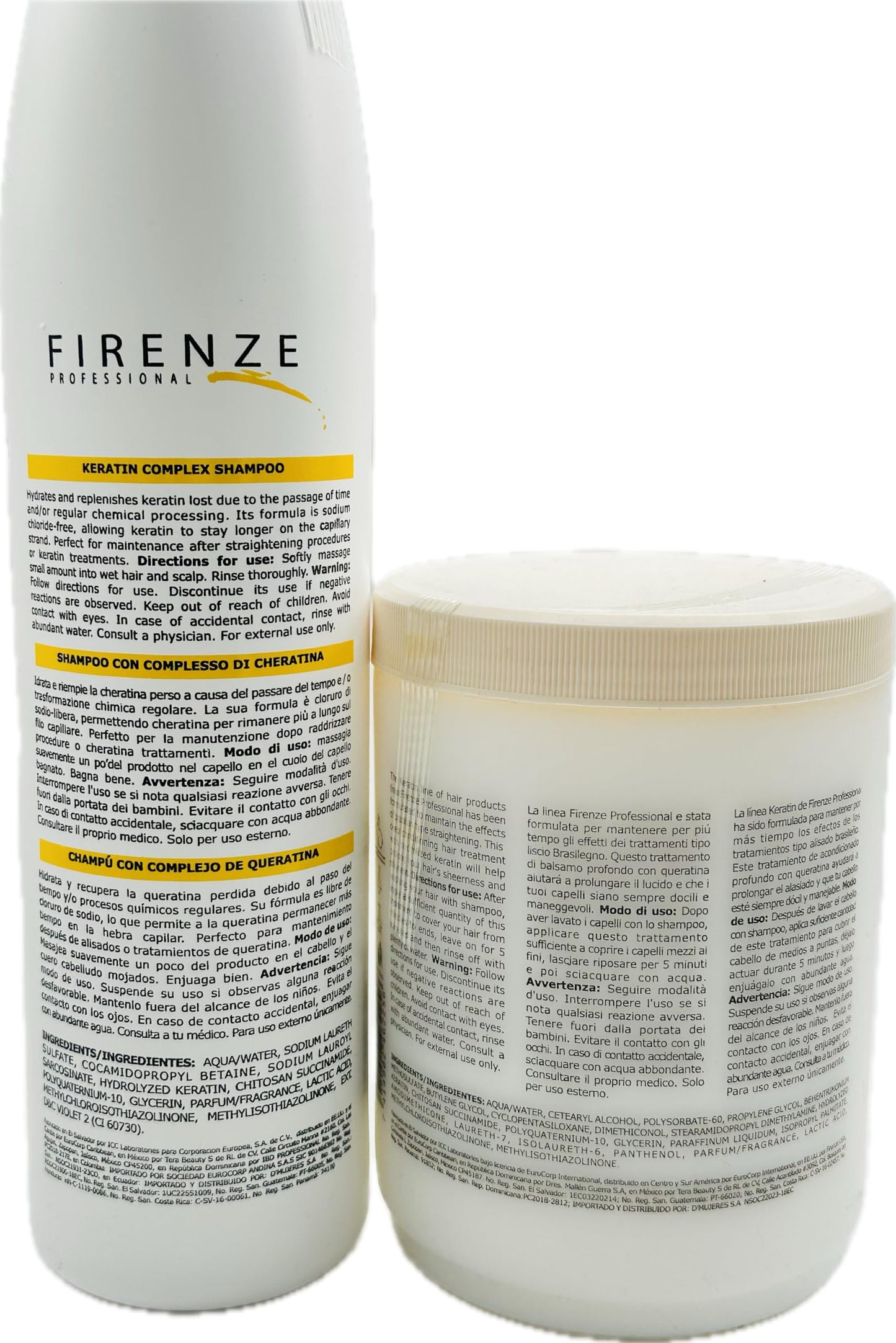 Firenze Professional Keratin Kit: Shampoo, Intense Conditioning complex & Mask 33.8 fl oz Protein Spray 10.1 Fl Oz - Free Lip Gloss Color Varies Beauty & Personal Care Firenze Professional
