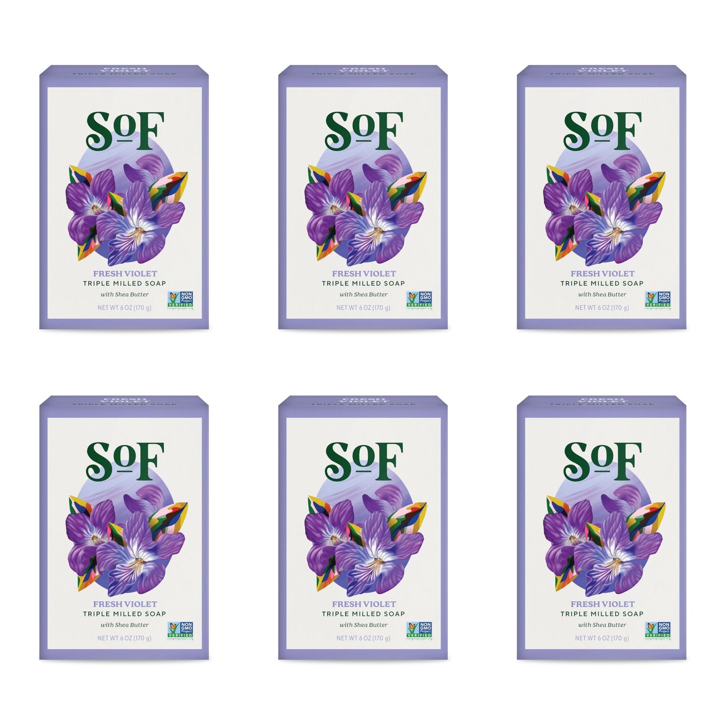 South Of France SoF Triple Milled Bar Soap - With Coconut Oil & Organic Shea Butter- Vegan & Non GMO- Free From Phthalates, Sulfates & Parabens- Fresh Beauty & Personal Care South Of France