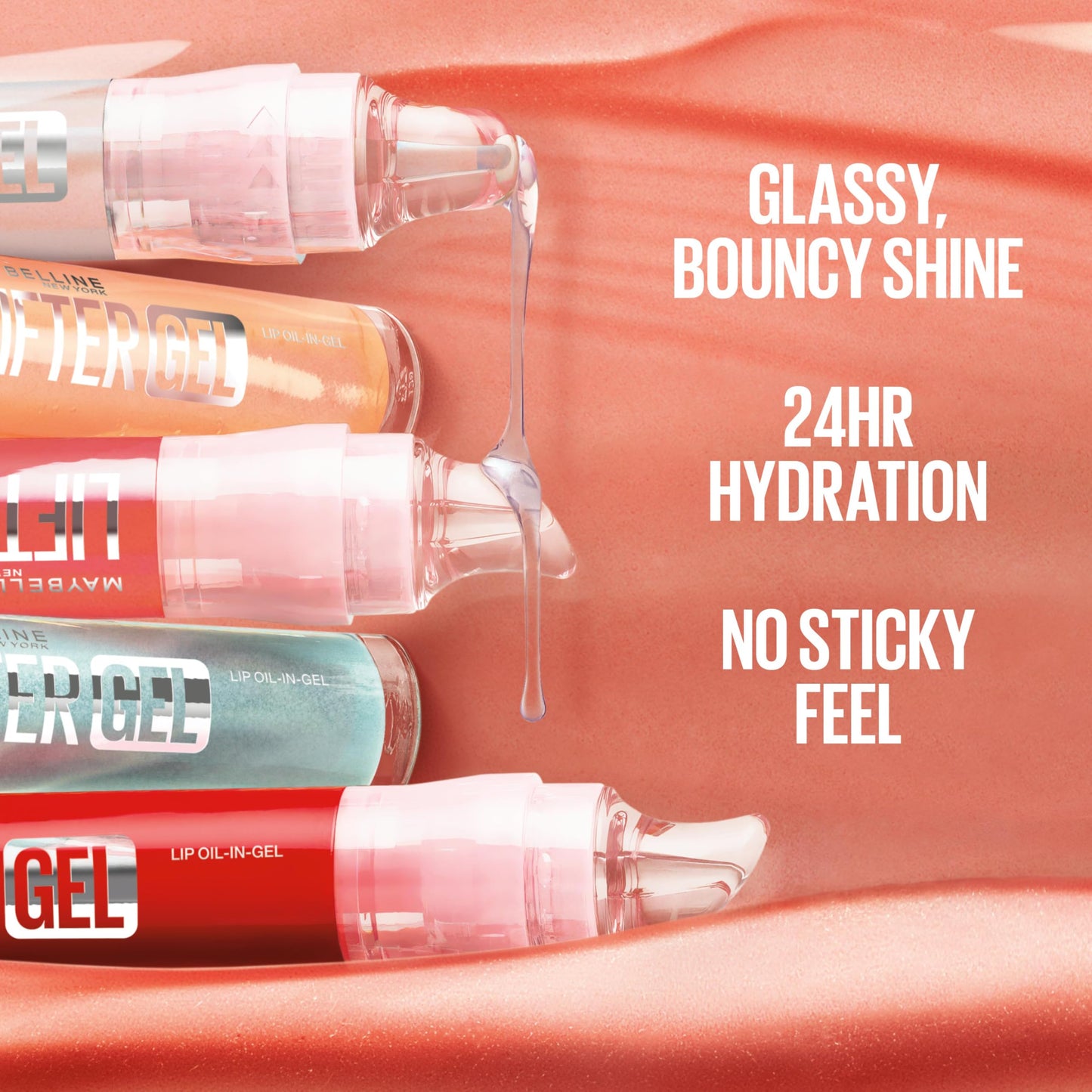 MAYBELLINE Lifter Oil-in-Gel Lip Gloss for Glassy, Bouncy Shine, Hydrating, Tinted Lip Balm and Moisturizer with Hyaluronic Acid and Passionfruit Oil, Beauty & Personal Care MAYBELLINE