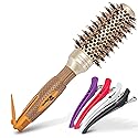 Fagaci Small Round Brush for Blow Drying with Natural Boar Bristle, Hair Styling, Drying, Healthy Hair and Add Volume, Ceramic Gold, Hair Brush + 4 Beauty & Personal Care Fagaci