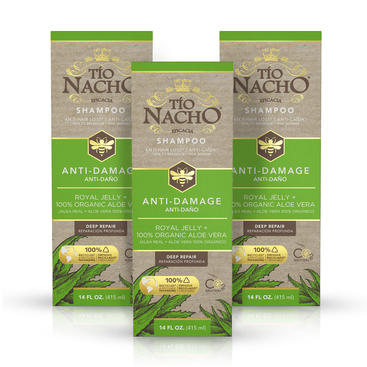Tio Nacho Aloe Vera Shampoo with Royal Jelly and Keratin, 14 fl oz, 3 Pk