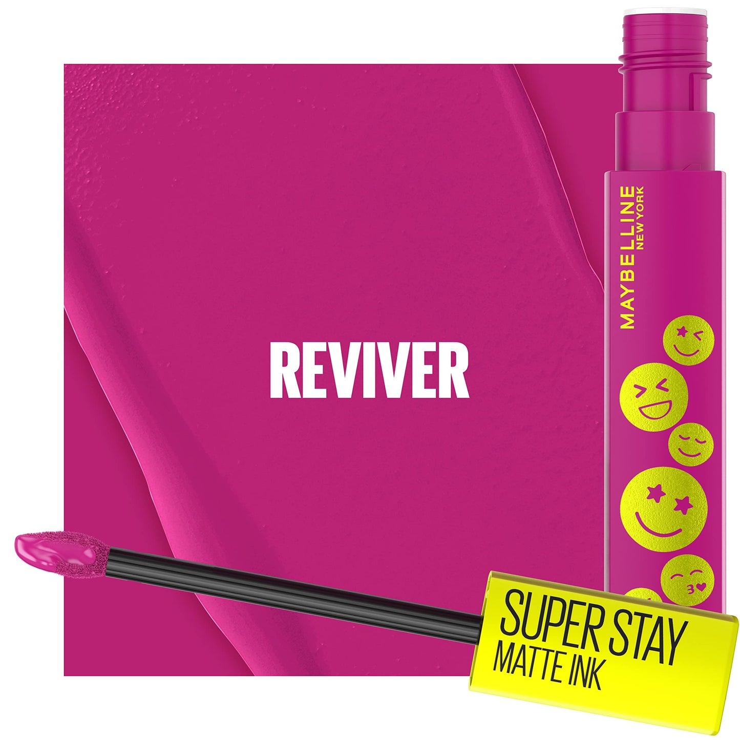 Maybelline Super Stay Matte Ink Liquid Lip Color, Moodmakers Lipstick Collection, Long Lasting, Transfer Proof Lip Makeup, Reviver, Plum, 1 Count Beauty & Personal Care MAYBELLINE
