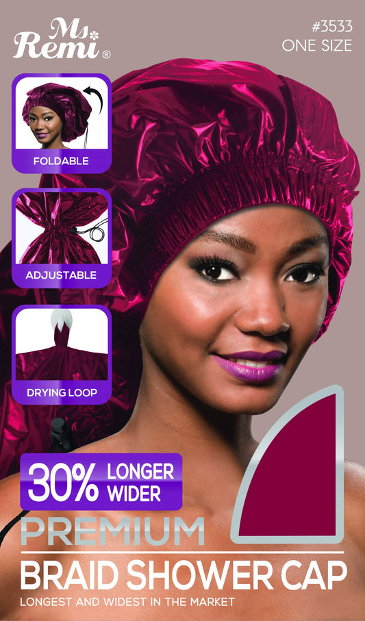 Ms Remi Premium Braid Shower Cap Burgundy 25 inch long and 18.5 inch wide Beauty & Personal Care Annie
