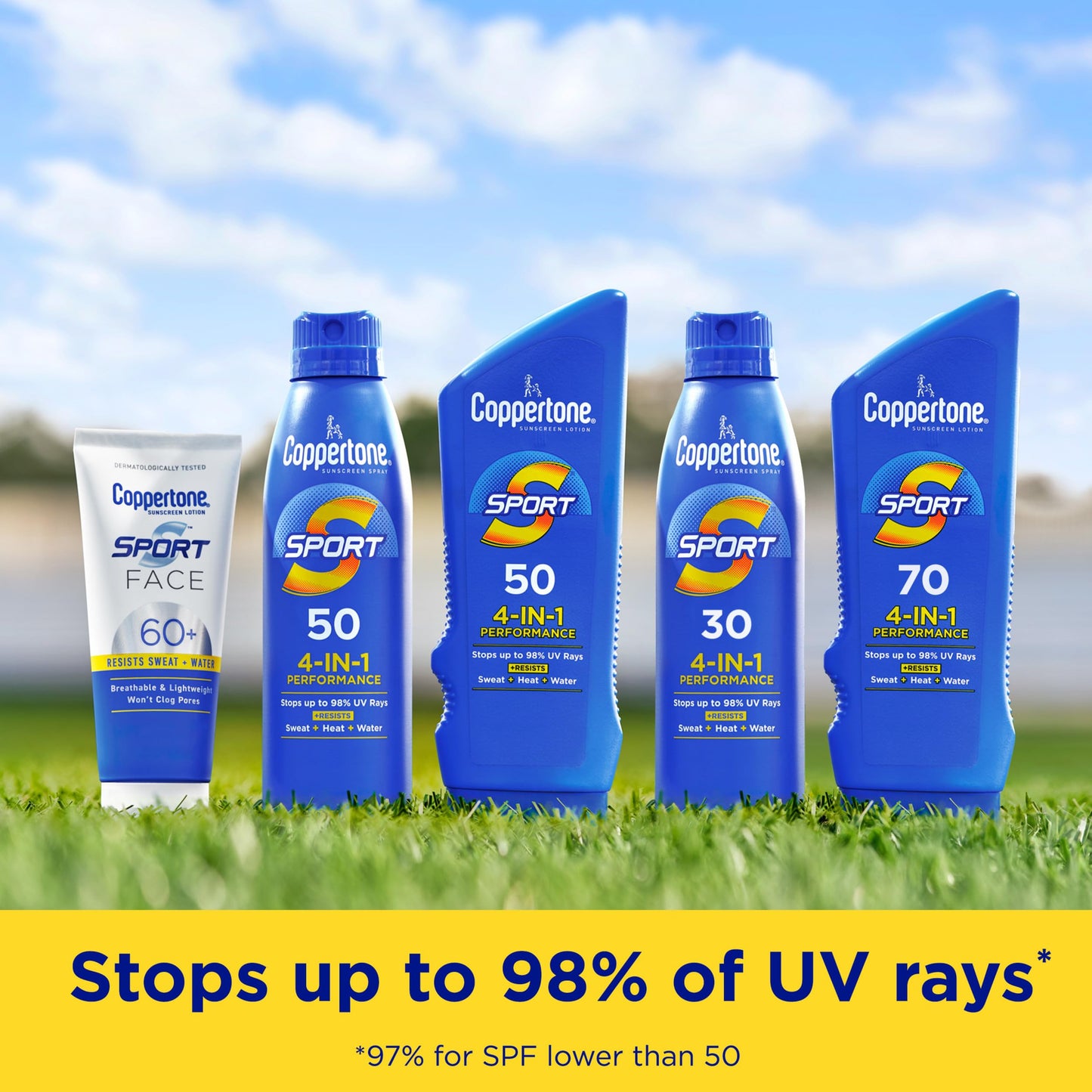 Coppertone SPORT Sunscreen Spray SPF 70, Water Resistant Sunscreen, Broad Spectrum SPF 70 Sunscreen, Bulk Sunscreen Pack, 5.5 Oz Spray, Pack of 3 Beauty & Personal Care Coppertone