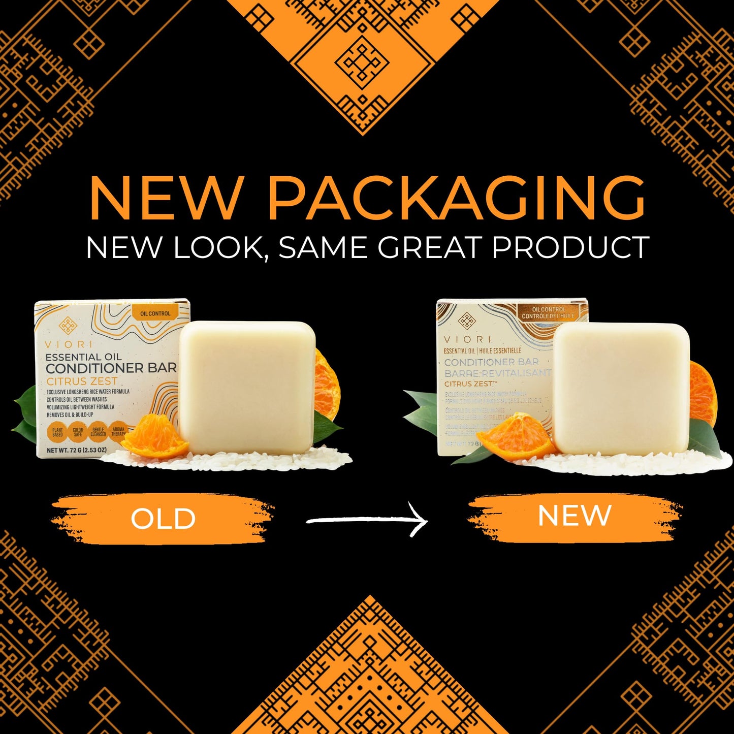 Viori Citrus Zest Essential Oil Conditioner Bar Made with Rice Water - Handcrafted All Natural Organic Conditioner Beauty & Personal Care Viori