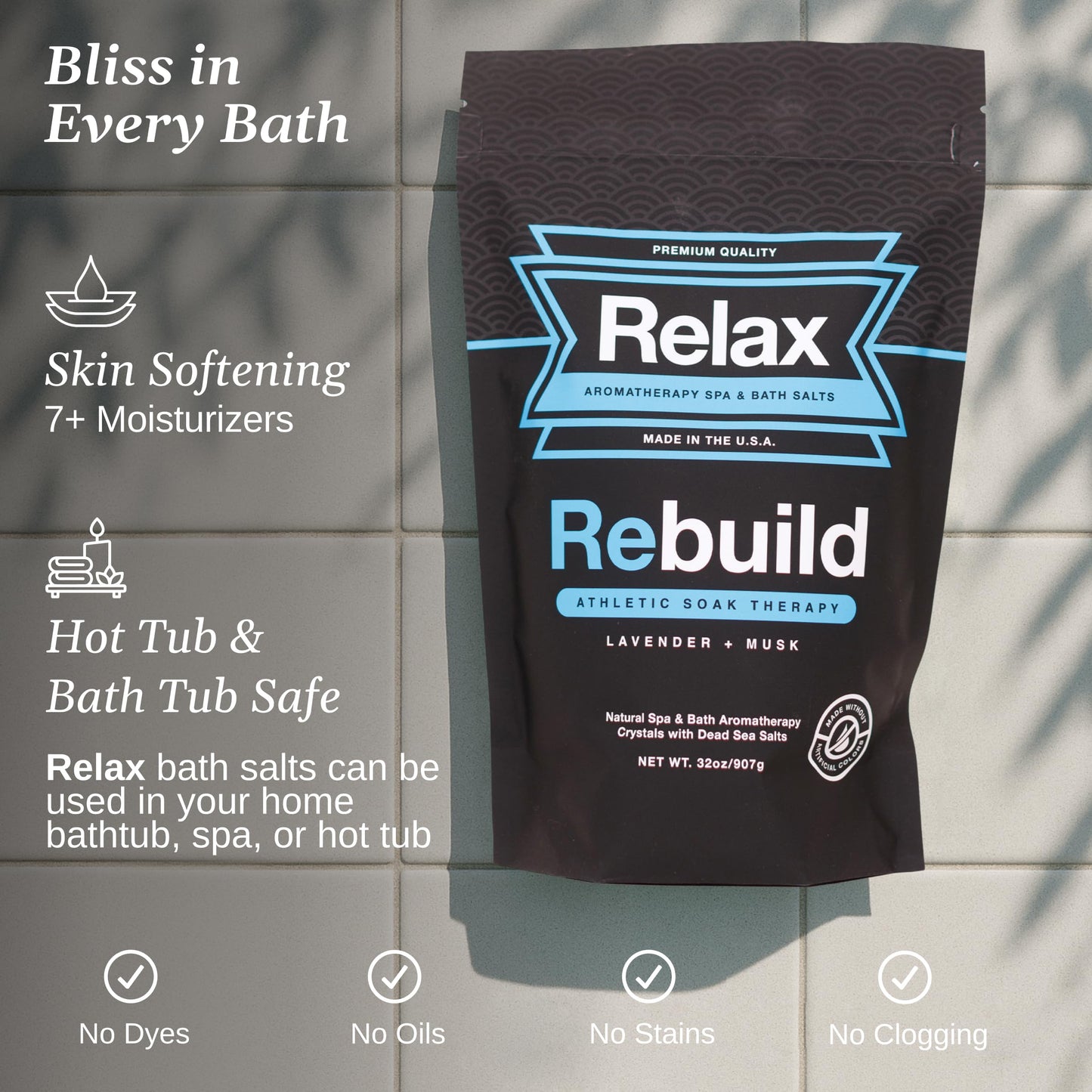 Relax Spa & Bath, Epsom & Dead Sea Salts, Aromatherapy Bath Salts for Hot Tub, Bath, or Spa, Infused with Magnesium, Rebuild Athletic Soak Therapy Beauty and Personal Care Relax Spa & Bath