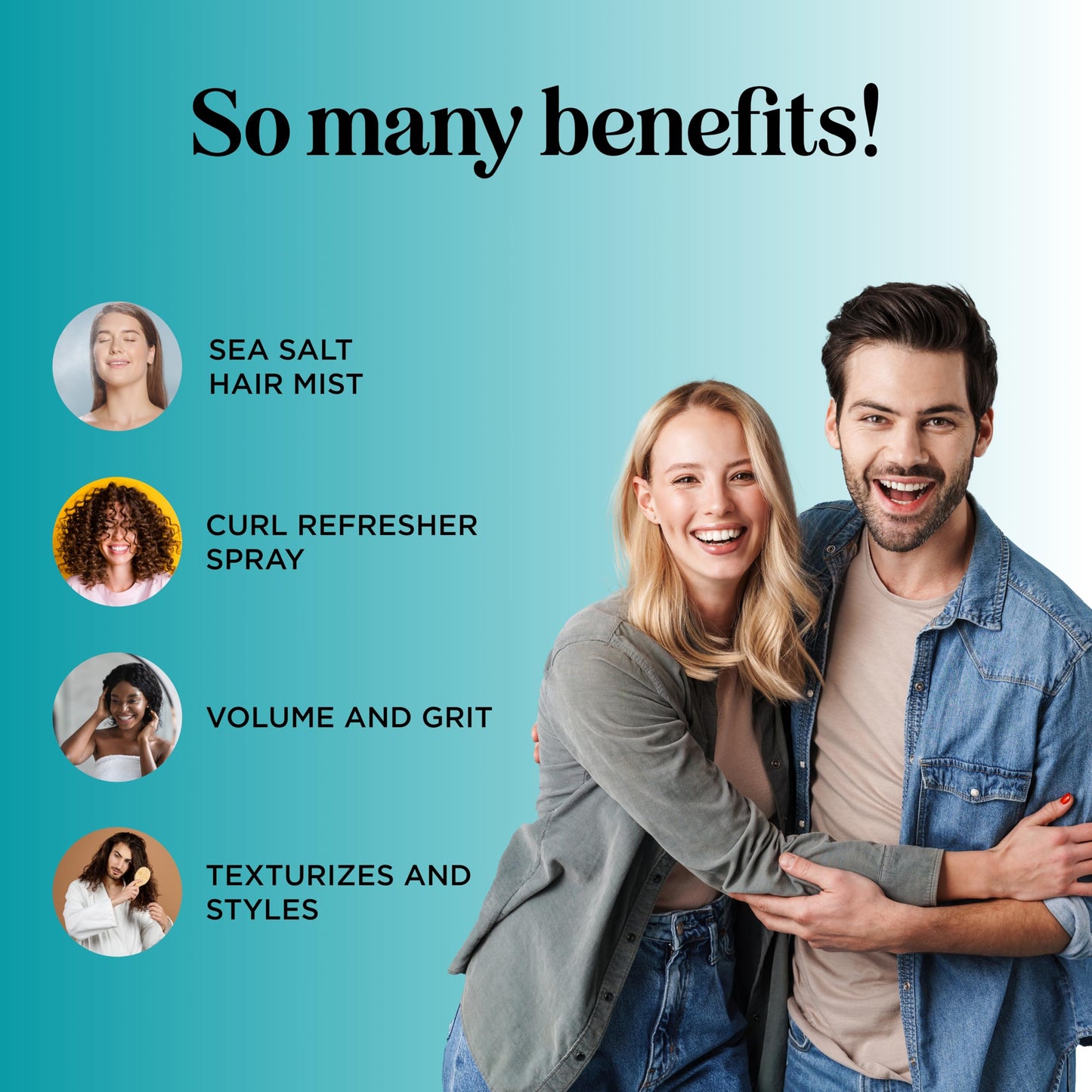 Volumizing Sea Salt Spray for Hair - Texturizing Beach Waves Spray & Hair Mist Curl Activator - Non Sticky Styling Beach Hair Spray for Men and Women Beauty & Personal Care Maple Holistics