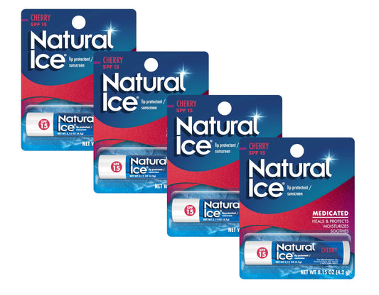 Mentholatum Natural Ice Cherry SPF 15 Medicated Lip Balm, 0.15 Ounce (Pack of 4) Beauty and Personal Care Mentholatum