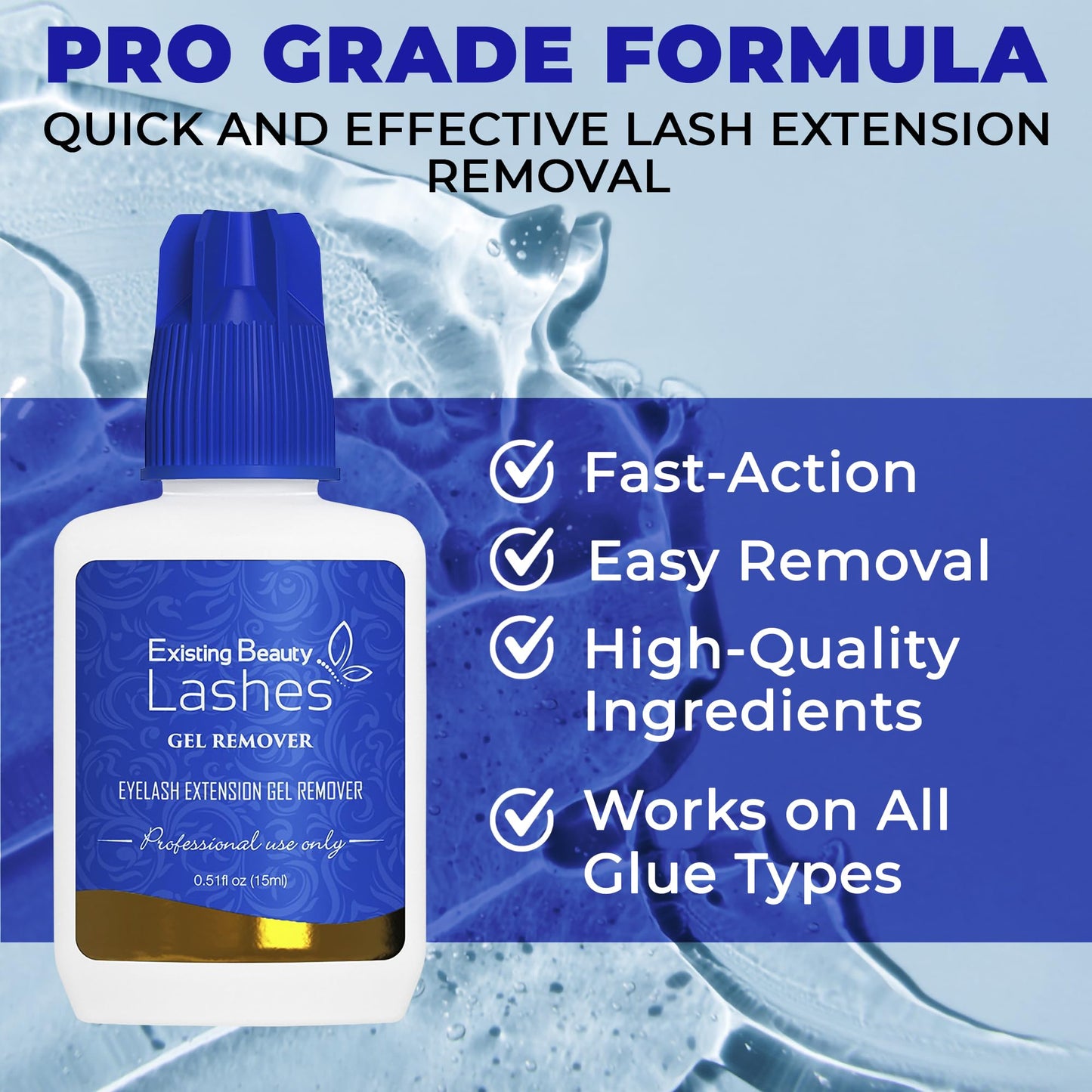 Eyelash Extension Remover and Lash Remover for Lash Extensions - Eyelash Glue Remover Dissolves Eyelash Extension Glue by Existing Beauty Lashes 15 ml Beauty & Personal Care Existing Beauty