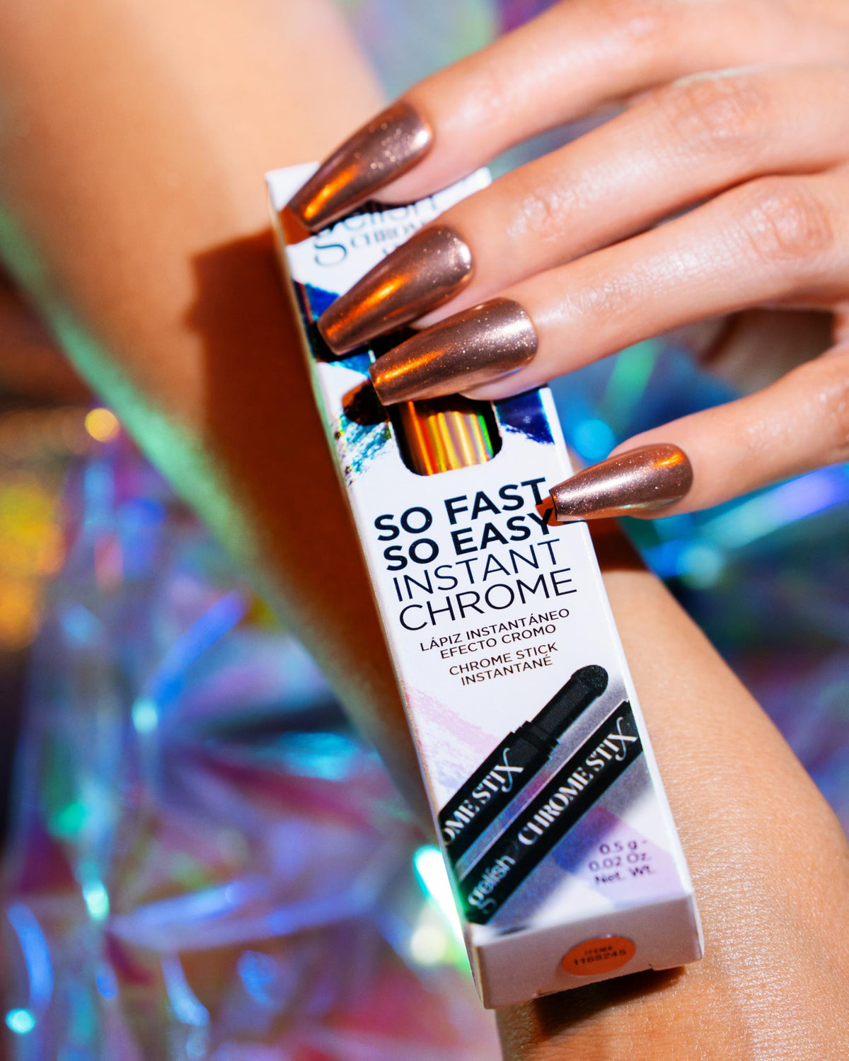 elish Chrome Stix Metallic Mirror Effect Nail Art Powder: Copper, 0.5g