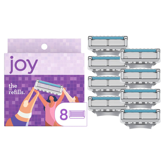 joy Womens Razor Blade Refills, 8 Count, Purple, Lubrastrip to Help Avoid Skin Irritation Beauty and Personal Care JOY