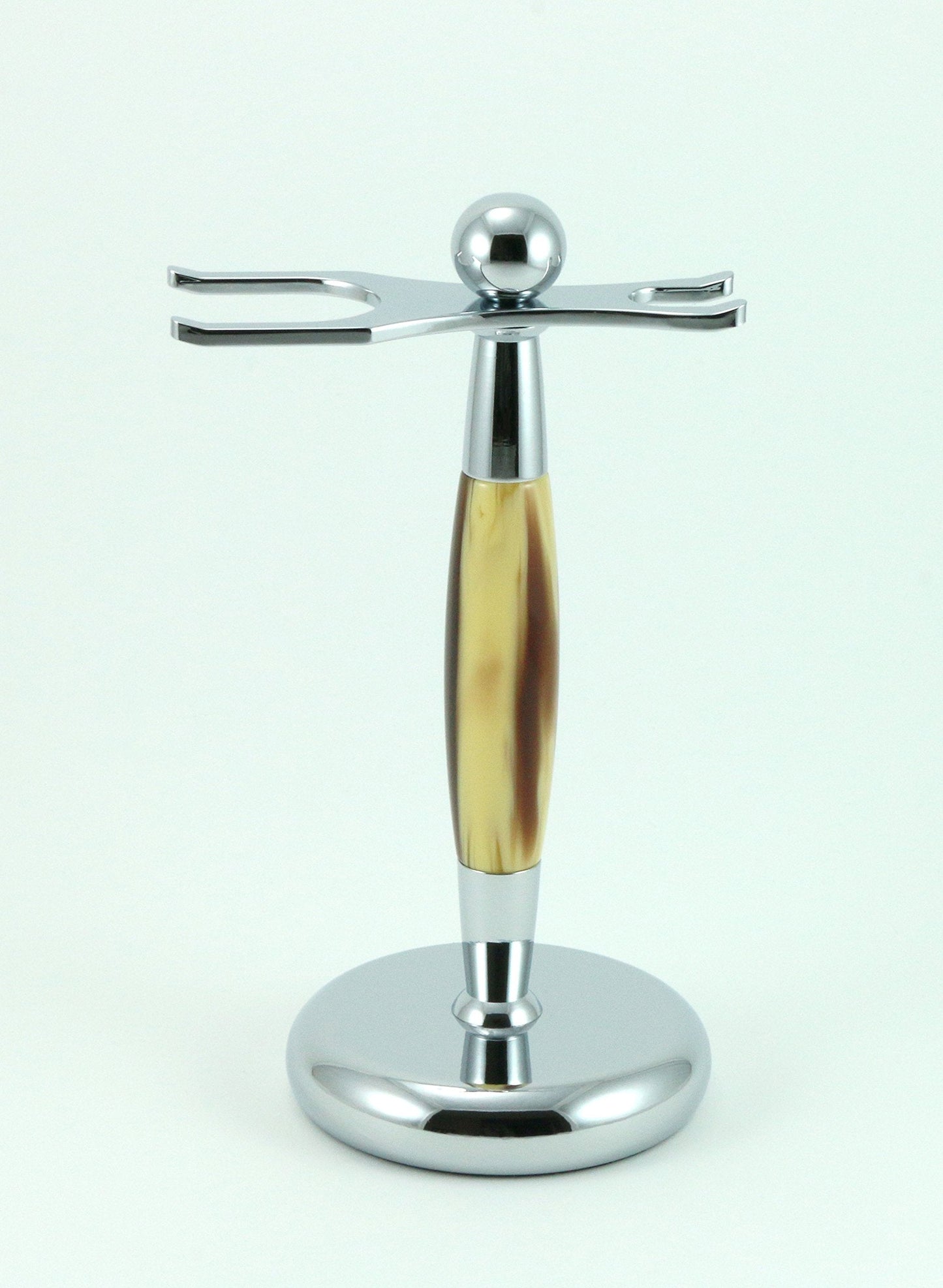 G.B.S Chrome Horn Accent Dual Stand for Shaving Brush and Razor, Stand to Shaving Brush and Razor, Opening for Brush and Razor Beauty and Personal Care G.B.S
