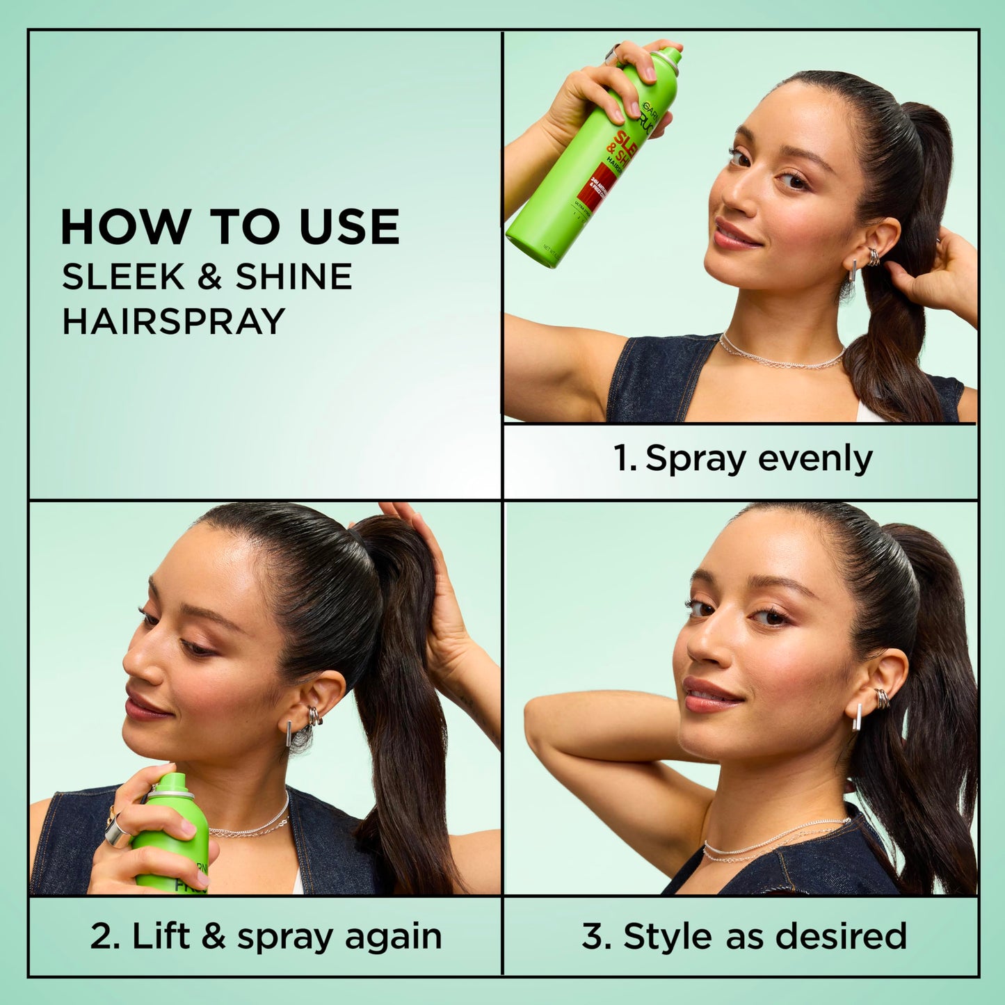 Garnier Fructis Sleek & Shine Hairspray, Provides 24-Hour Anti-Humidity and Frizz Control, Extra Strong Hold, Infused with Bamboo Extract Beauty & Personal Care Garnier