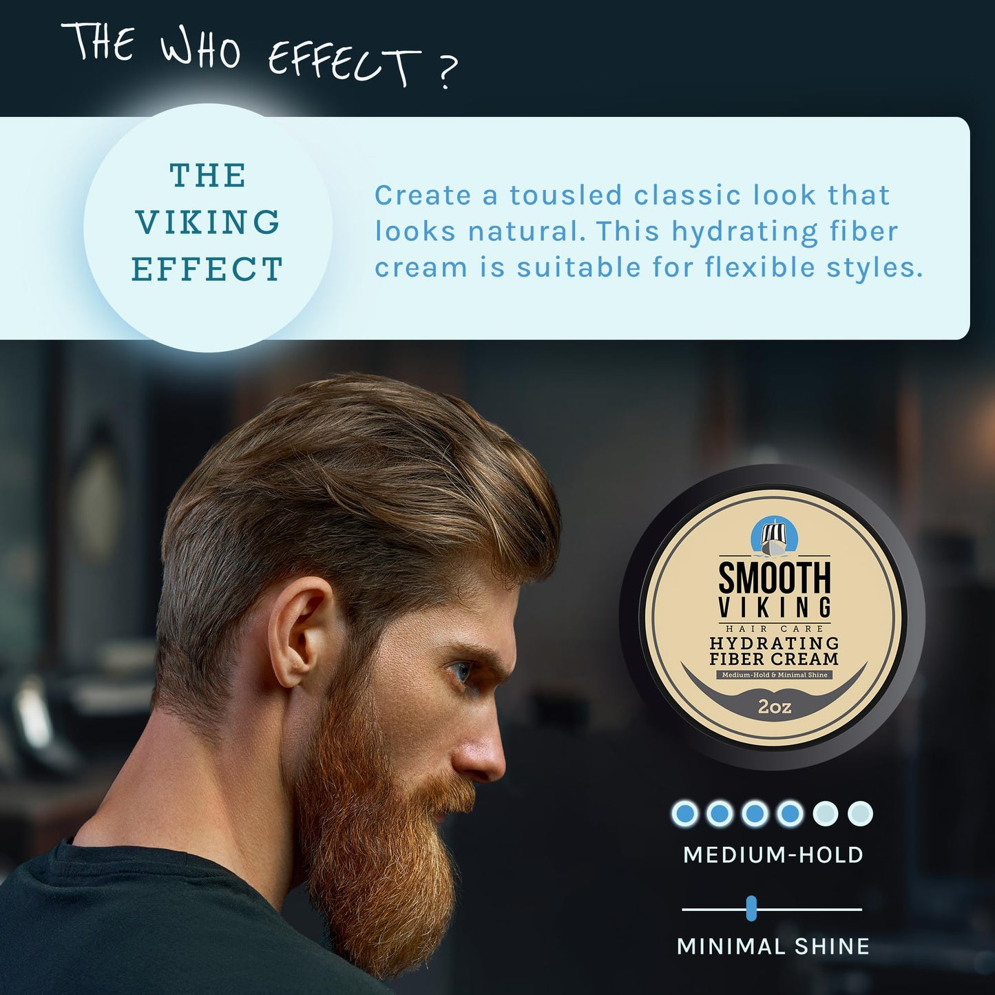 Smooth Viking Hydrating Fiber Cream for Men - Hair Gel with Flexible Styling, 2oz - Improves Hair Health, Natural Scent, Minimal Shine, Dairy-Free Beauty & Personal Care SMOOTH VIKING BEARD CARE