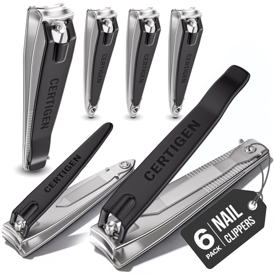 Nail Clippers Set 6 -Pack - Includes Toenail Clippers, Fingernail Clipper, and Finger Nail Clippers for Men and Women Adult, Toe Nail and Fingernail Beauty and Personal Care CERTIGEN Default Title